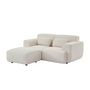 Voir la diapositive 3 : SWEEEK Pouf. module pour canapé. repose-pieds pour canapé 2 places en bouclette blanche. L 76 x P 70 x H 41cm - Wallas