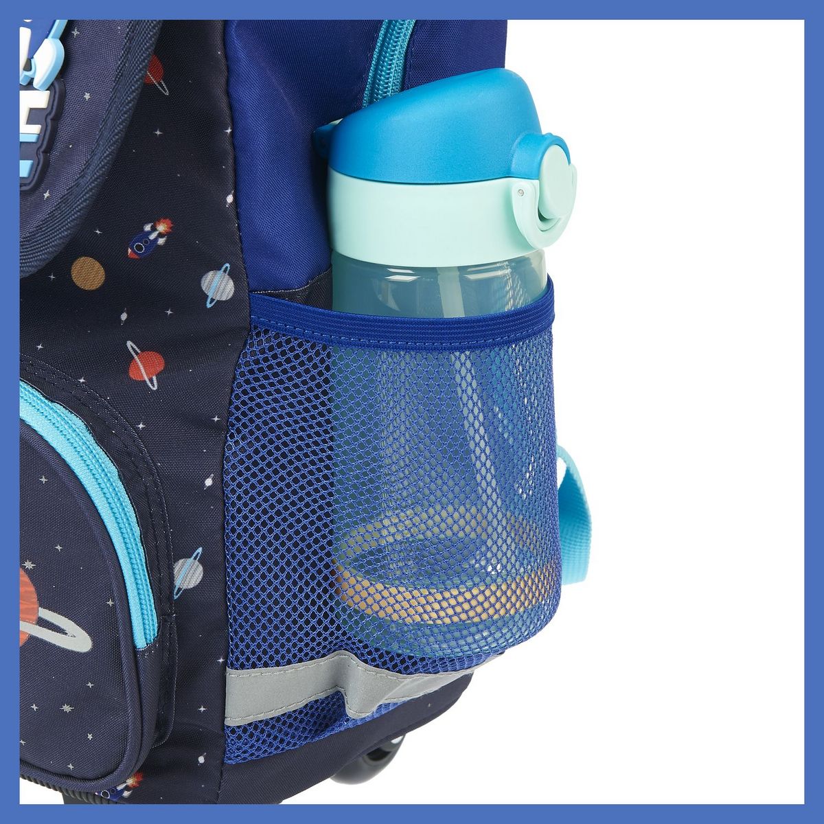 AUCHAN Sac à dos à roulettes bleu ESPACE