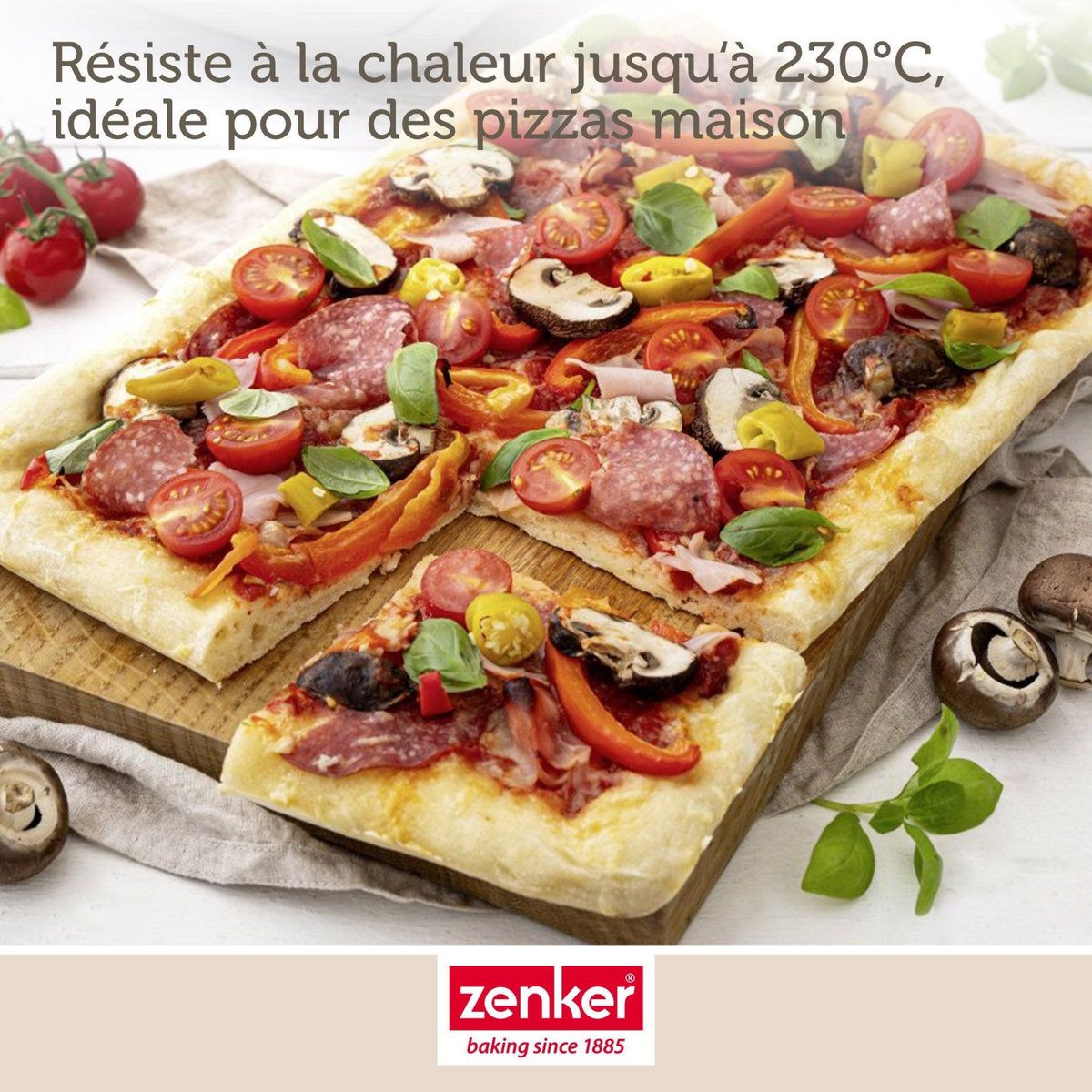 ZENKER Plaque à pizza rectangulaire perforée extensible 37 à 52 x 33 cm Zenker Black Metallic