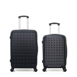 HERO HERO - Lot de 2 - Valise weekend et valise cabine TAURUS. Coloris disponibles : Bleu, Rose, Gris, Beige, Noir