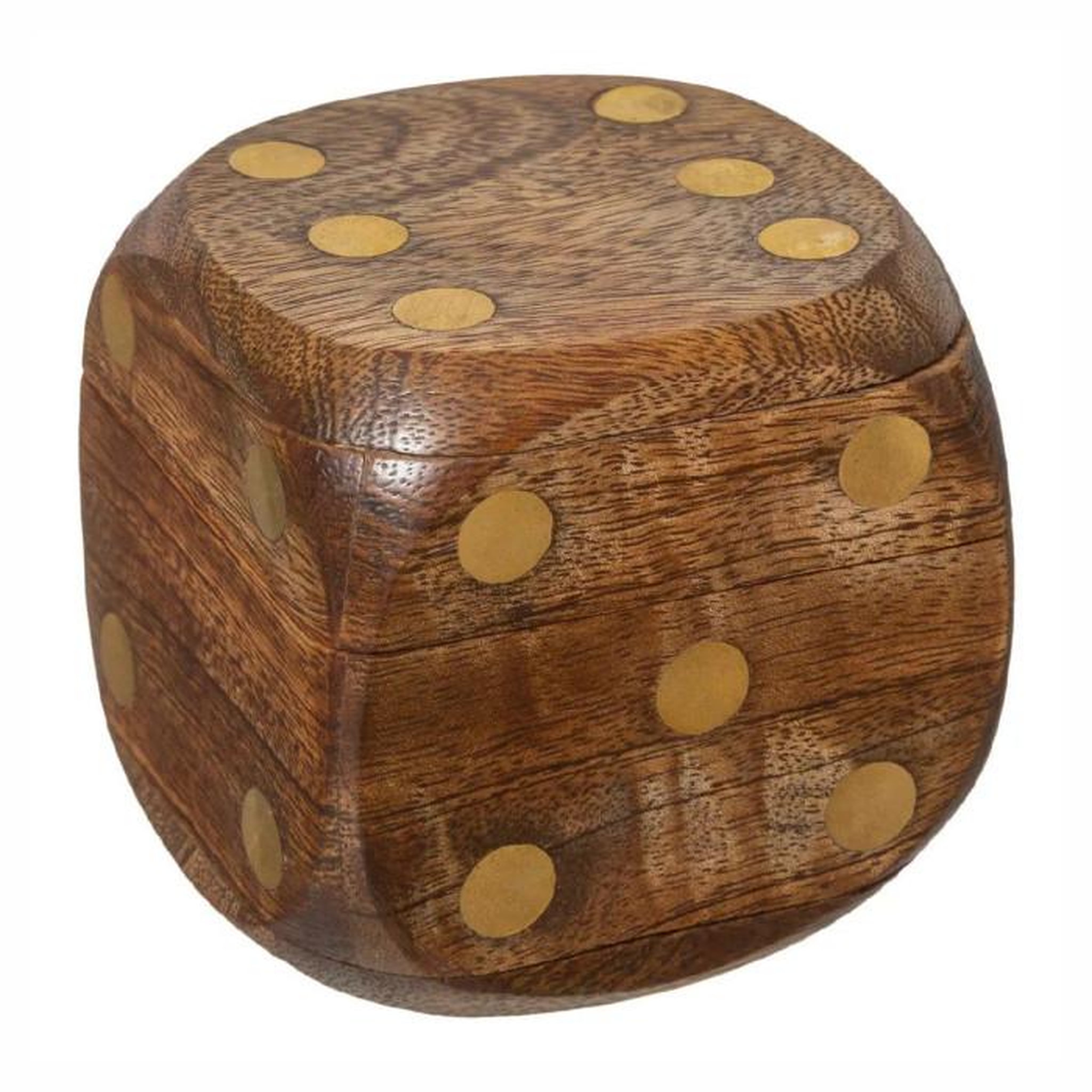 Voir la diapositive 1 : ATMOSPHERA Jeu de Dés Déco  Bois  6cm Marron
