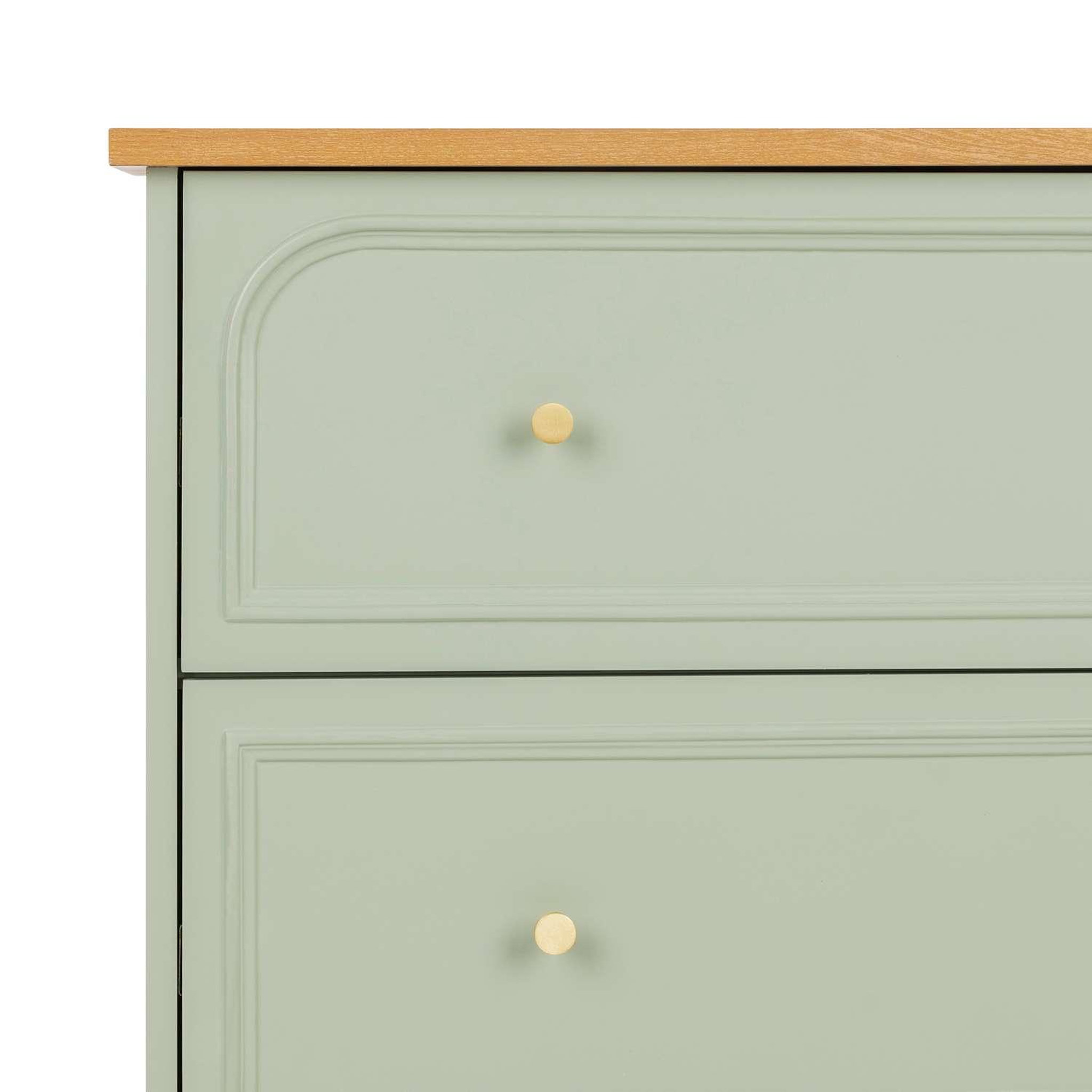 Voir la diapositive 4 : ATMOSPHERA Commode 3 tiroirs en bois mohea - vert céladon