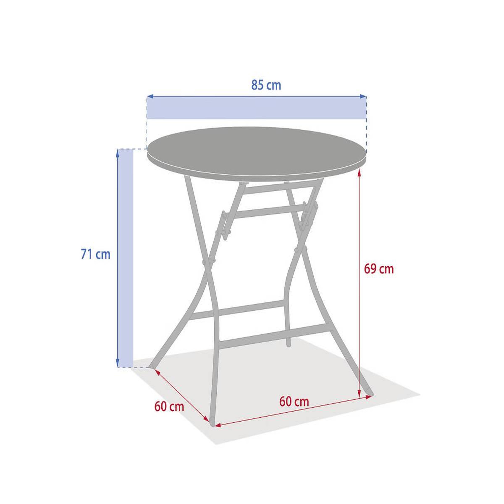 Voir la diapositive 4 : HESPERIDE Table de jardin ronde greensboro 4 places graphite - hespéride