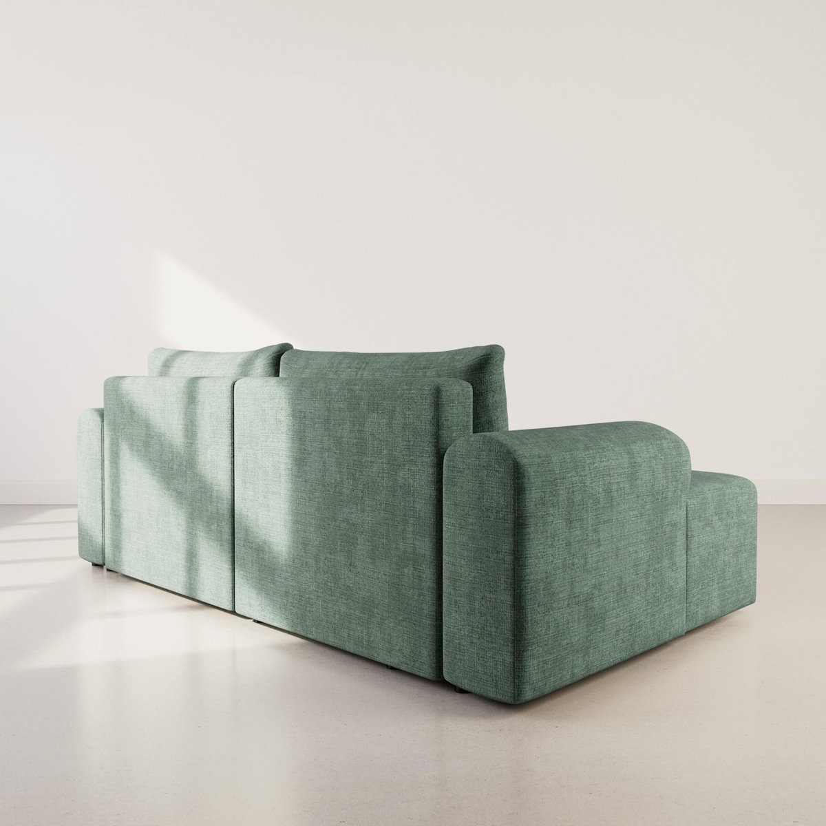 BEST MOBILIER Rebecca - canapé d'angle gauche 4 places convertible avec coffre en velours texturé