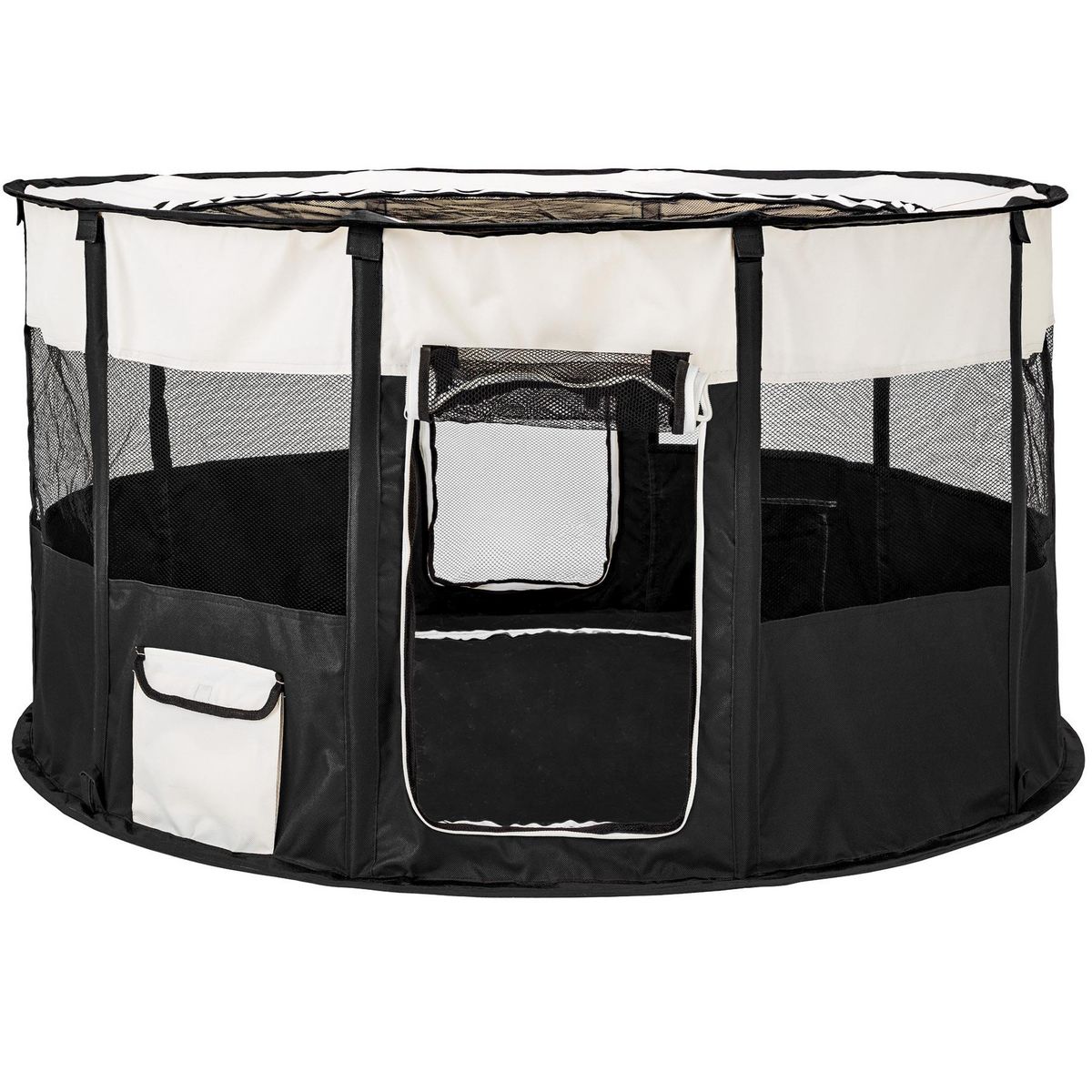 tectake Enclos pour chiots / chien modulable Pliable, pour une utilisation intérieure et extérieure noir