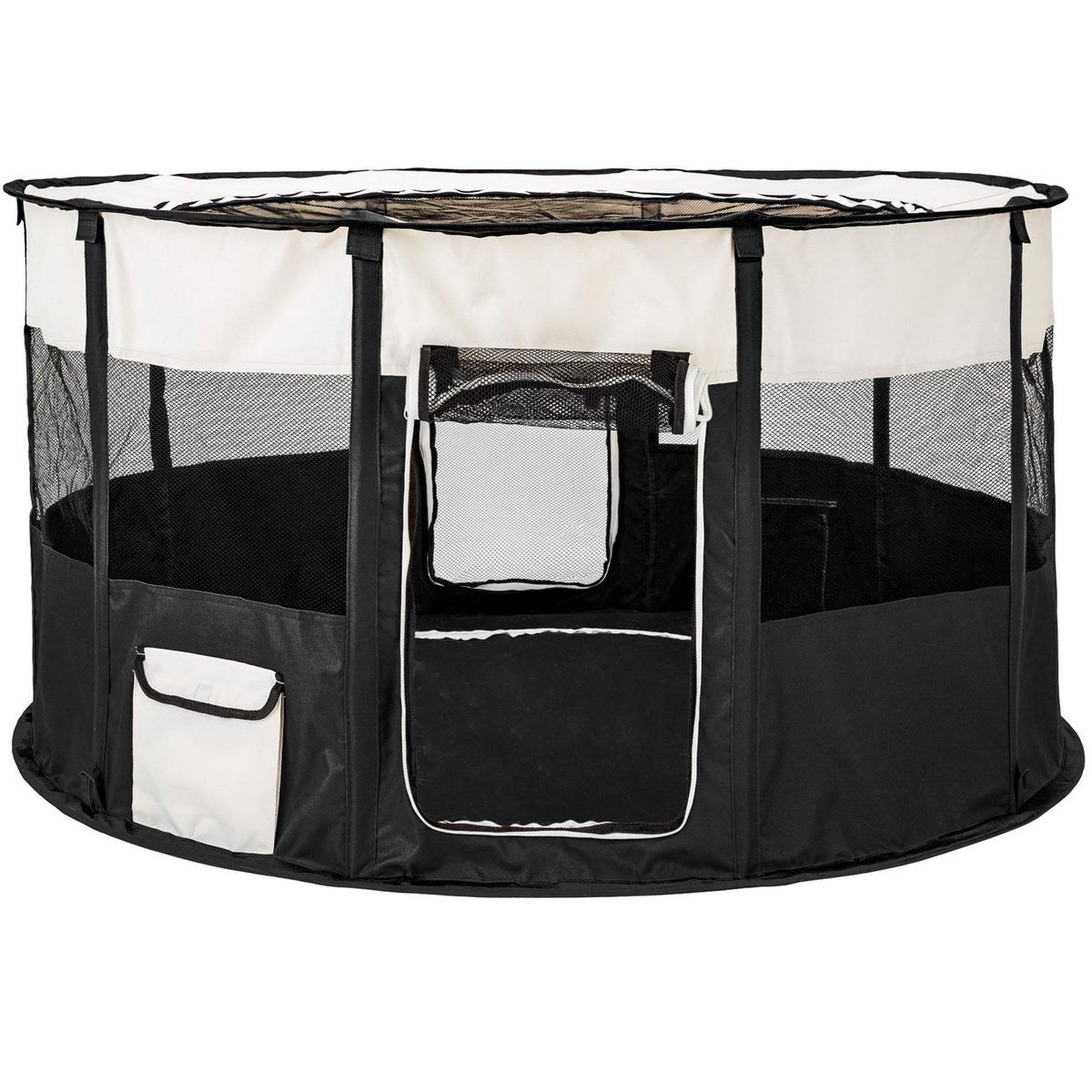 tectake Enclos pour chiots / chien modulable Pliable, pour une utilisation intérieure et extérieure noir