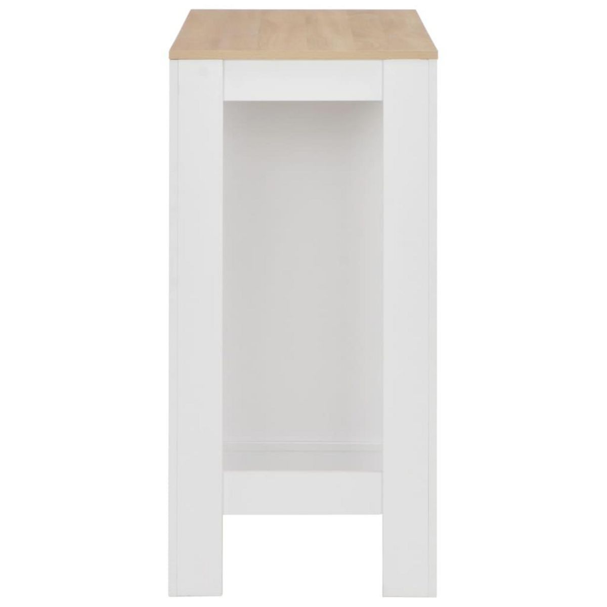 VIDAXL Table de bar avec etagere Blanc 110x50x103 cm