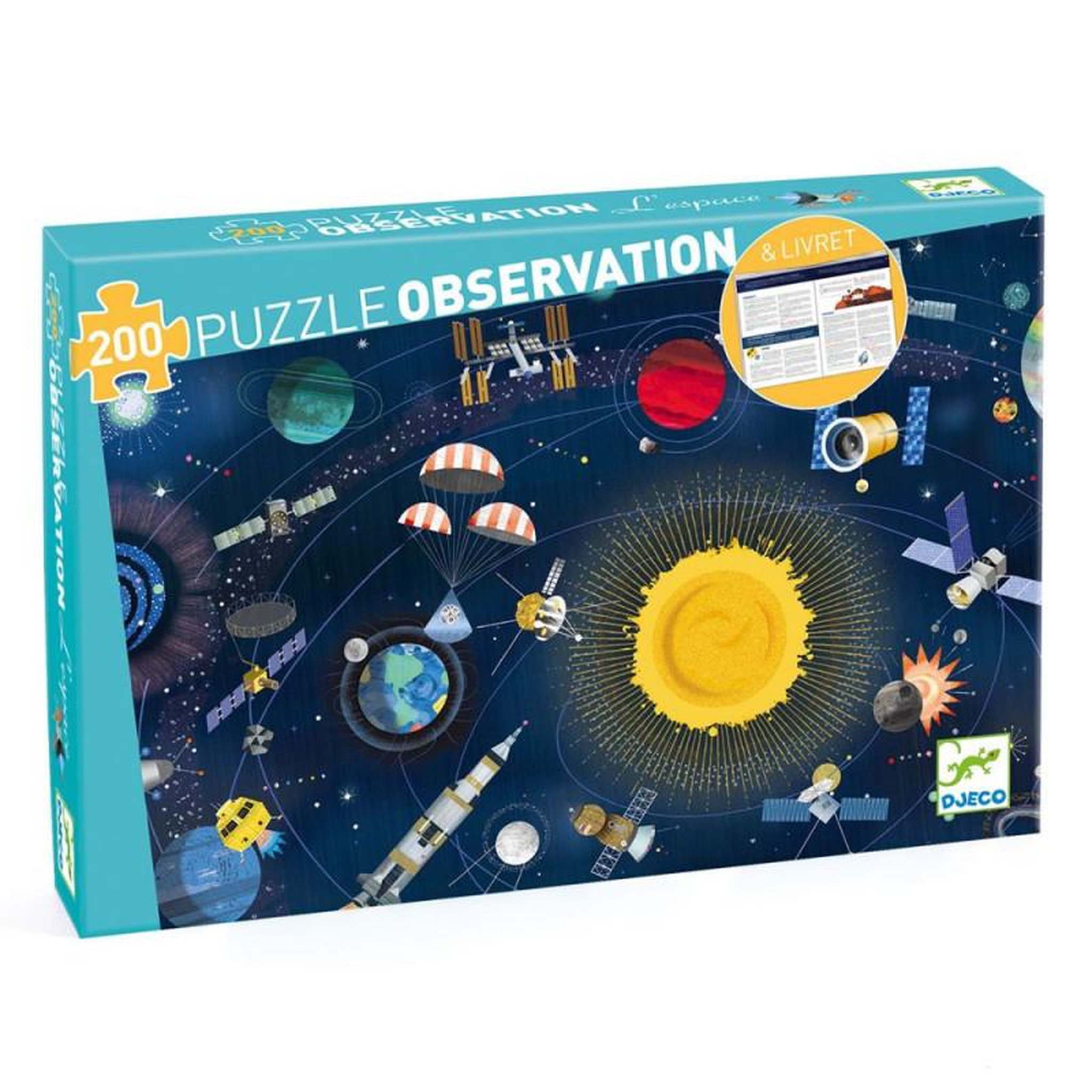 Djeco Puzzle enfant – Observation espace – Univers spatial éducatif – Dès 6 ans – Djeco