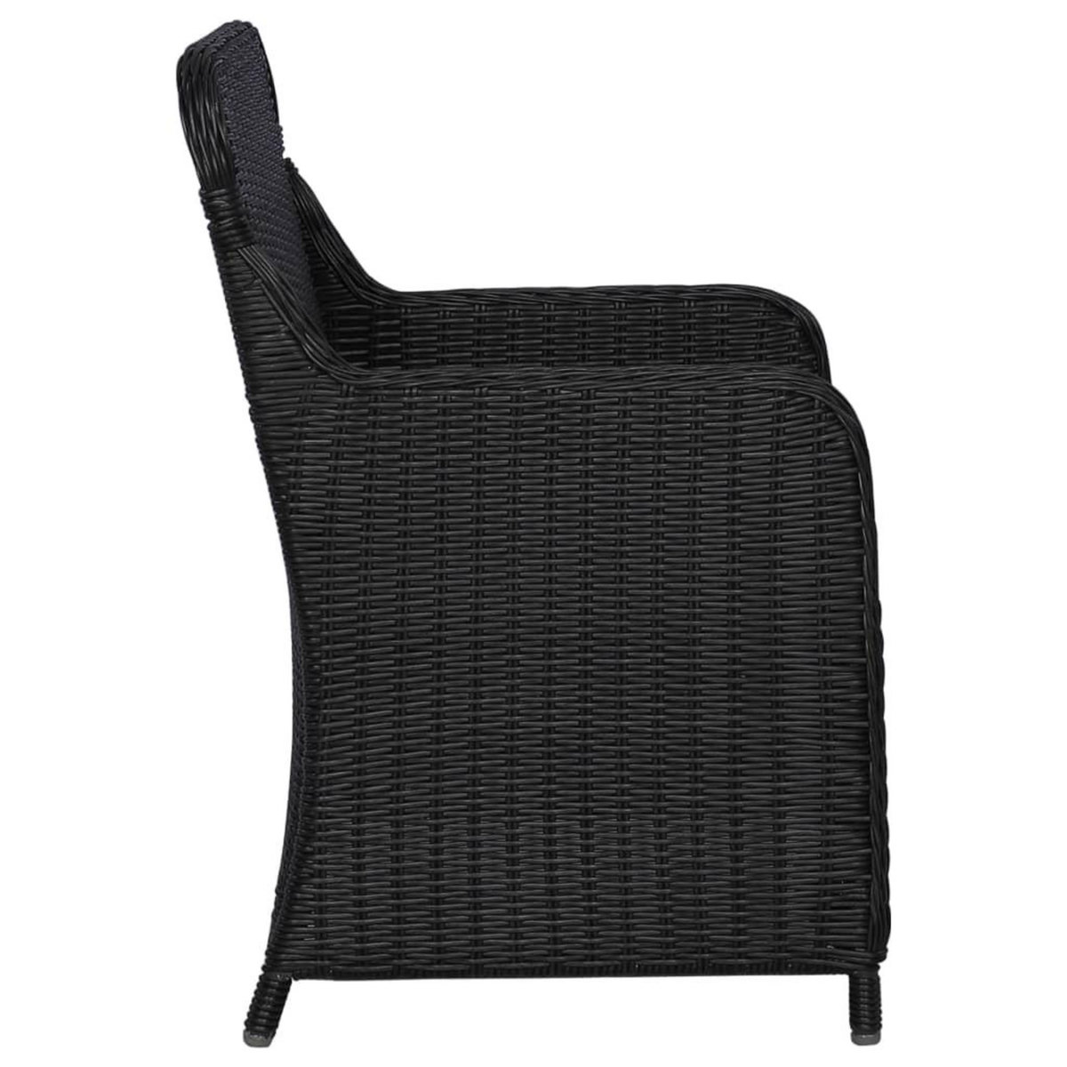 VIDAXL lot de 2 Chaises d'exterieur avec coussins Resine tressee Noir