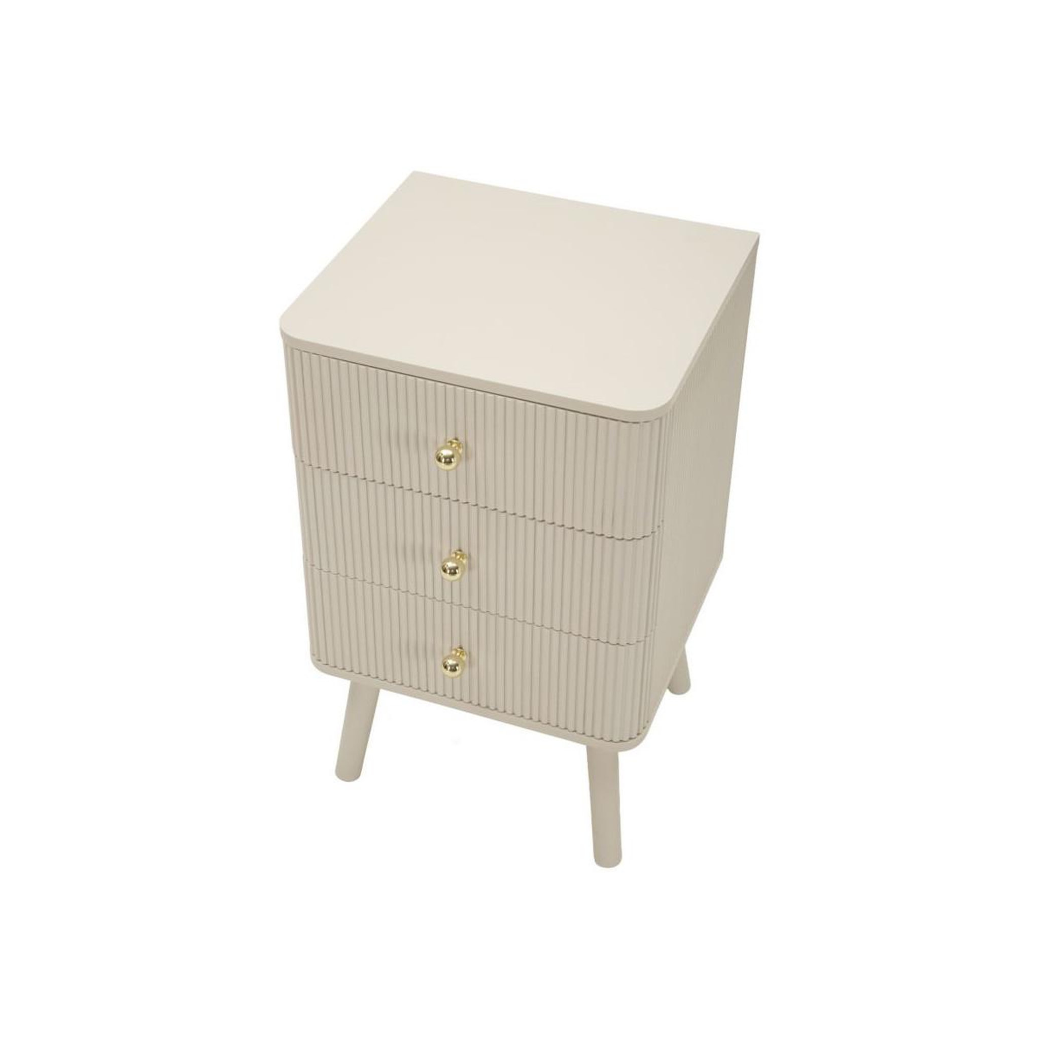 Voir la diapositive 5 : Paris Prix Table de chevet 3 tiroirs  shy  61cm blanc