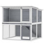 Voir la diapositive 5 : PAWHUT Clapier lapin extérieur 2 étages toit double ouverture bois gris