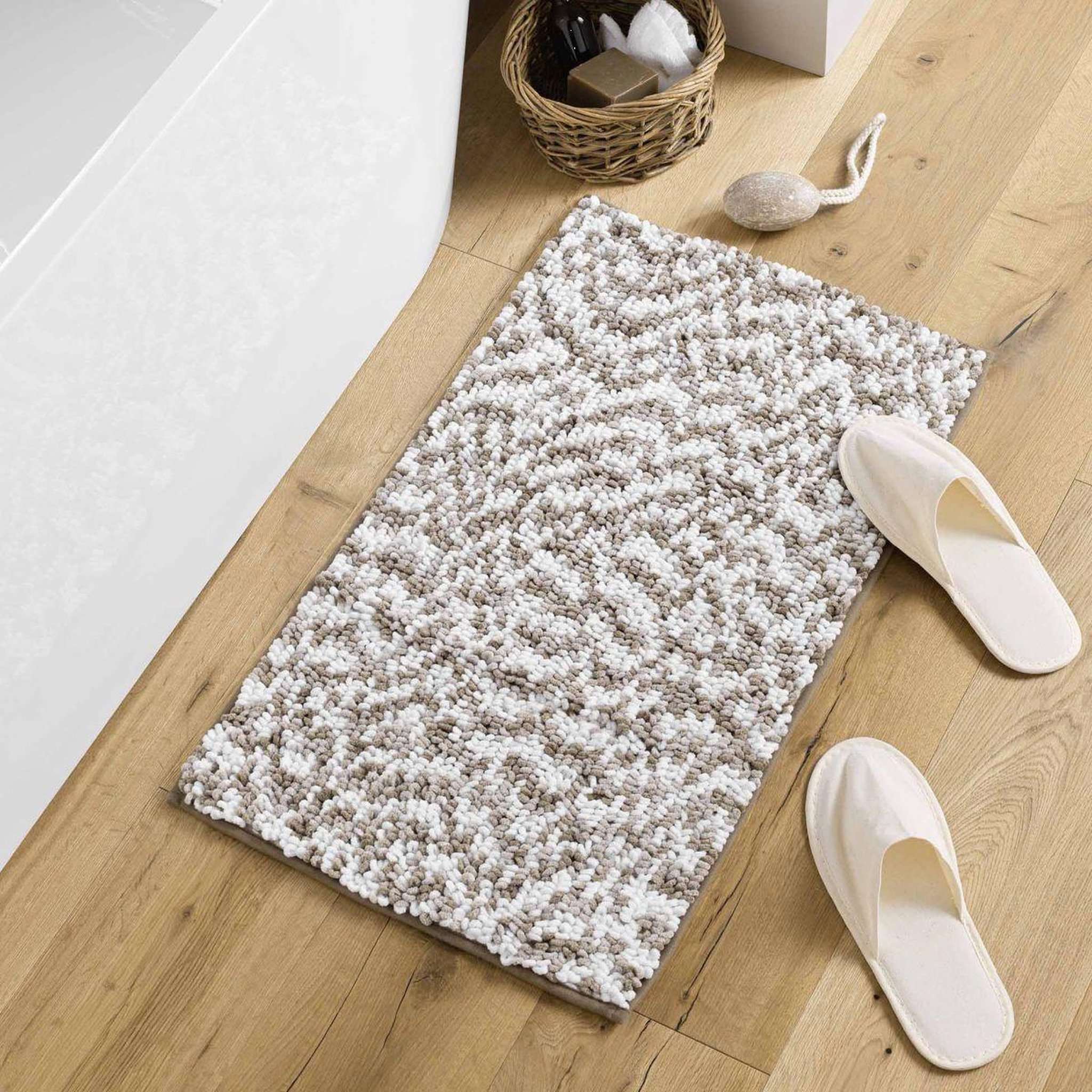 Voir la diapositive 5 : Douceur d'Intérieur Tapis de bain  friza  45x75cm sable & marron