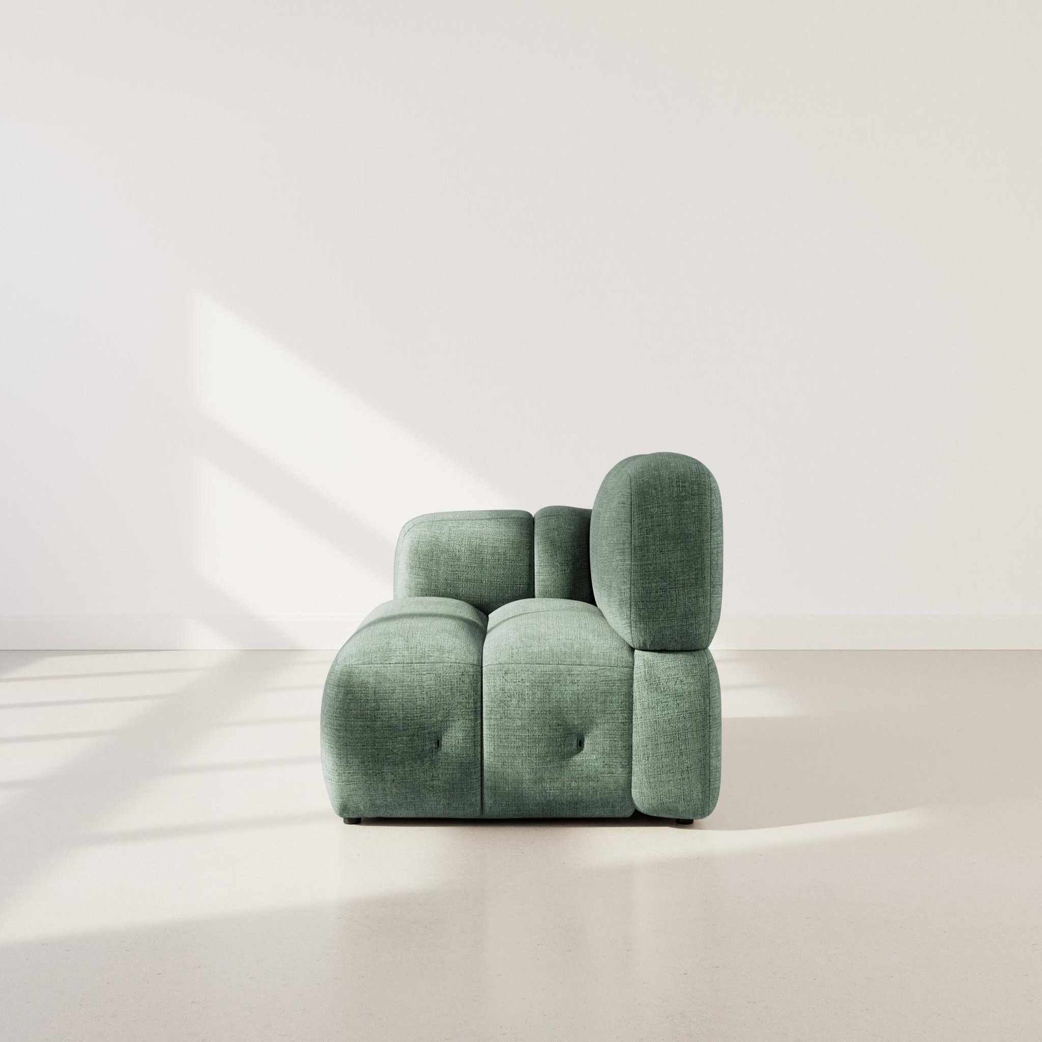 Voir la diapositive 6 : LISA DESIGN Grace - module d'assise gauche en velours texturé