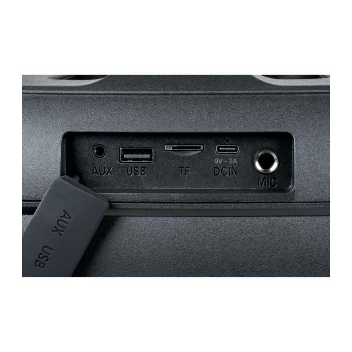 Bigben BIGBEN PARTYBTHPMAX - Enceinte lumineuse sans fil - Bluetooth 5.3 - 200W - USB, SD, Aux-In - Micro filaire (idéal Karaoké)