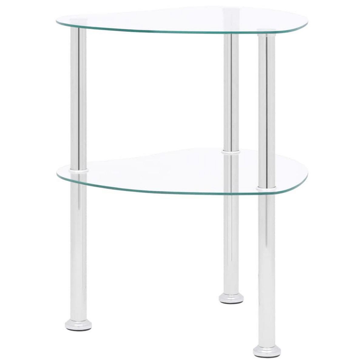 VIDAXL Table d'appoint 2 niveaux Transparent 38x38x50 cm Verre trempe