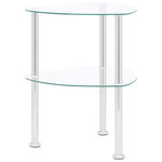 VIDAXL Table d'appoint 2 niveaux Transparent 38x38x50 cm Verre trempe