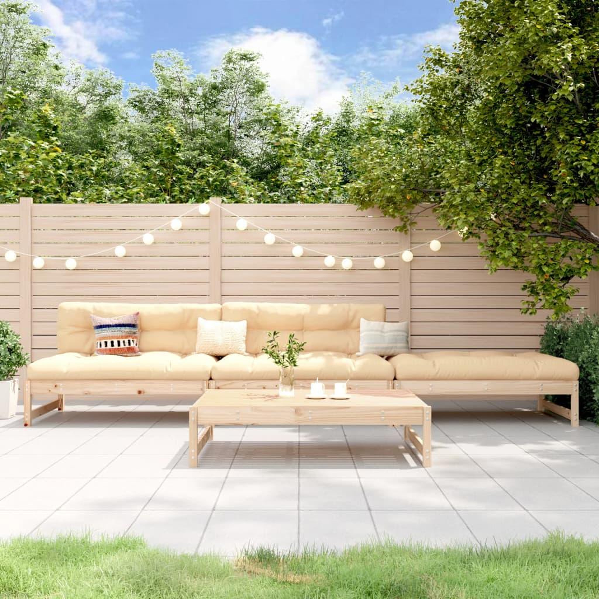 VIDAXL Salon de jardin 4 pcs bois massif de pin