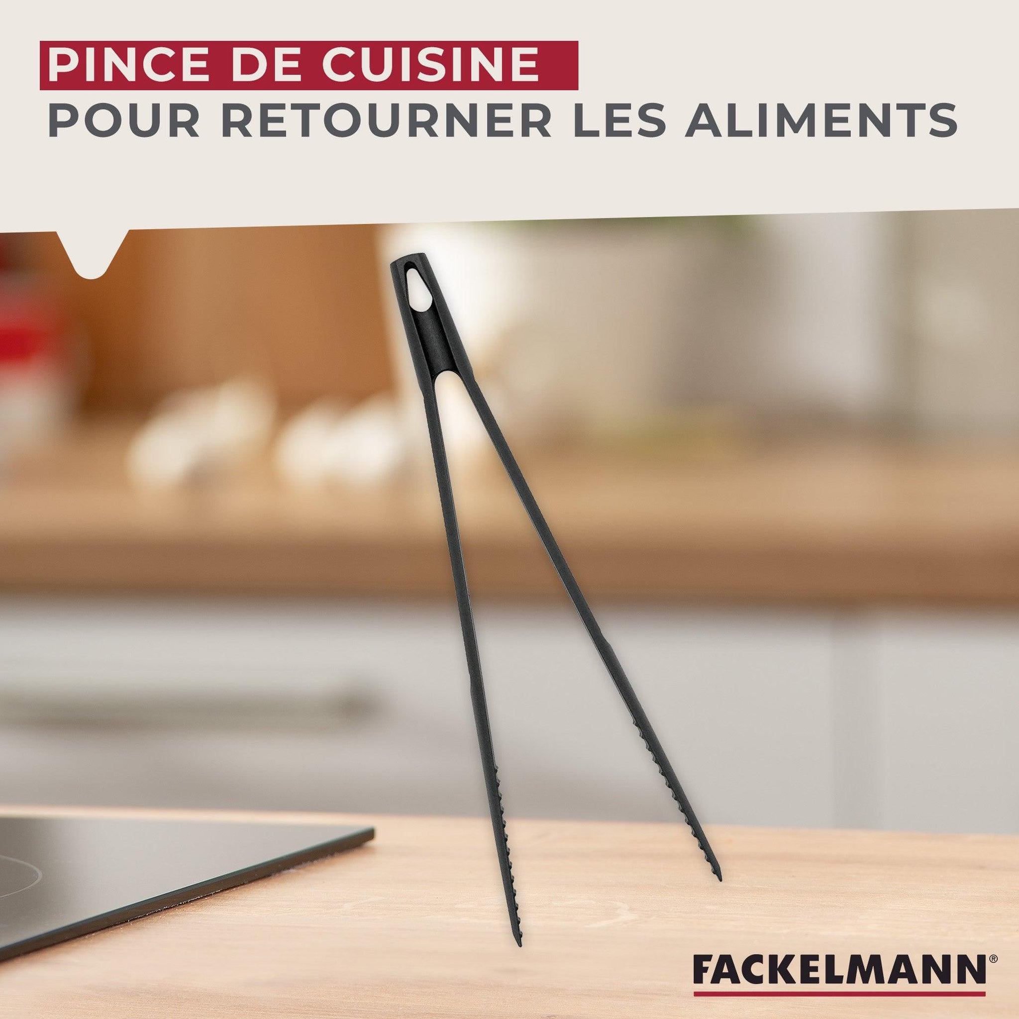 Voir la diapositive 3 : Fackelmann Ensemble de 2 pinces de cuisine multifonction 31,1 cm fackelmann basic