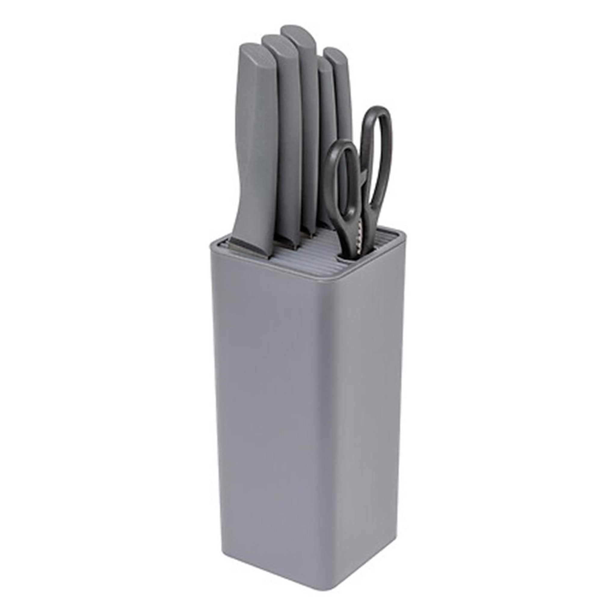 FIVE Bloc 5 couteaux avec ciseaux  néo  36cm gris