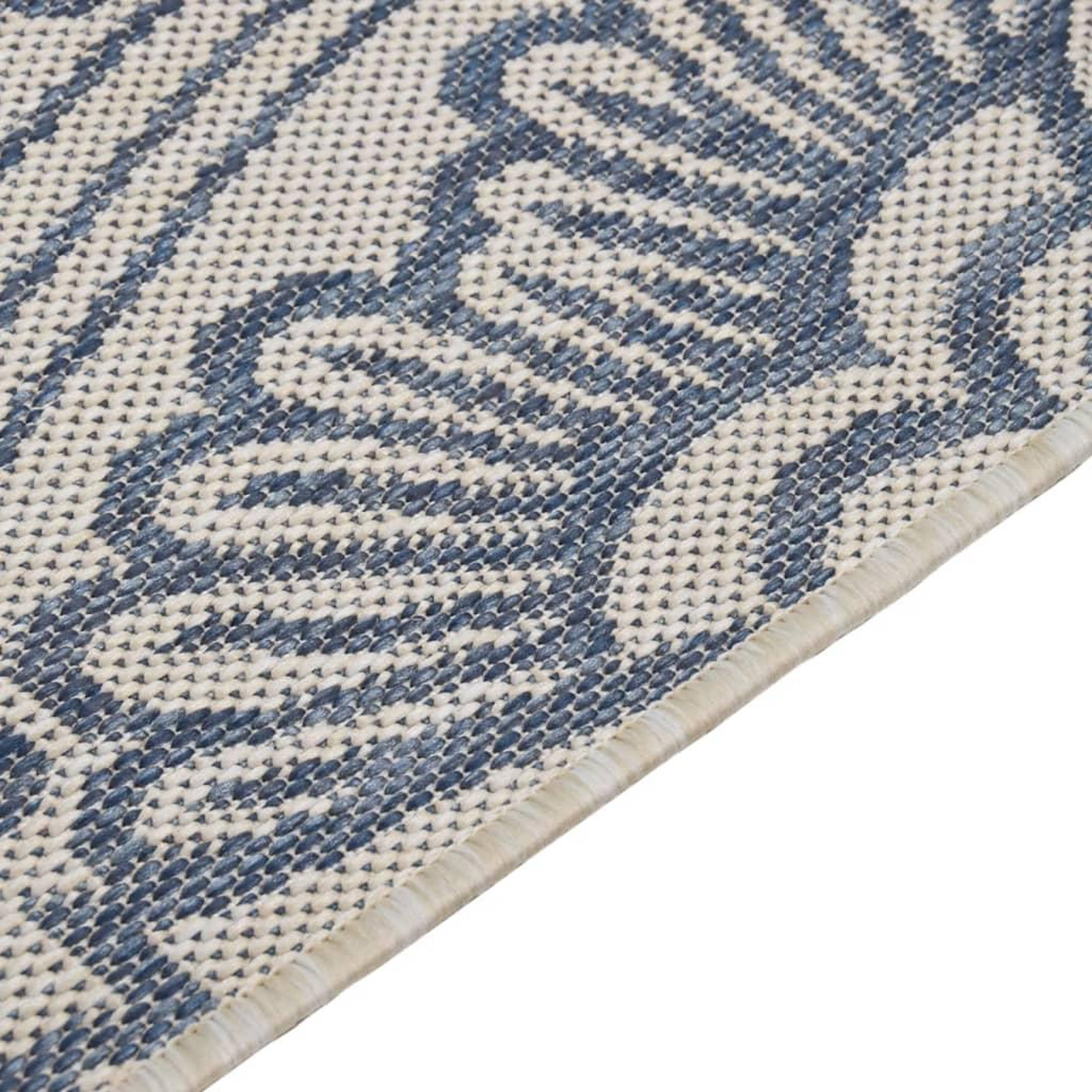 Voir la diapositive 4 : VIDAXL Tapis a tissage plat d'exterieur 100x200 cm Motif bleu