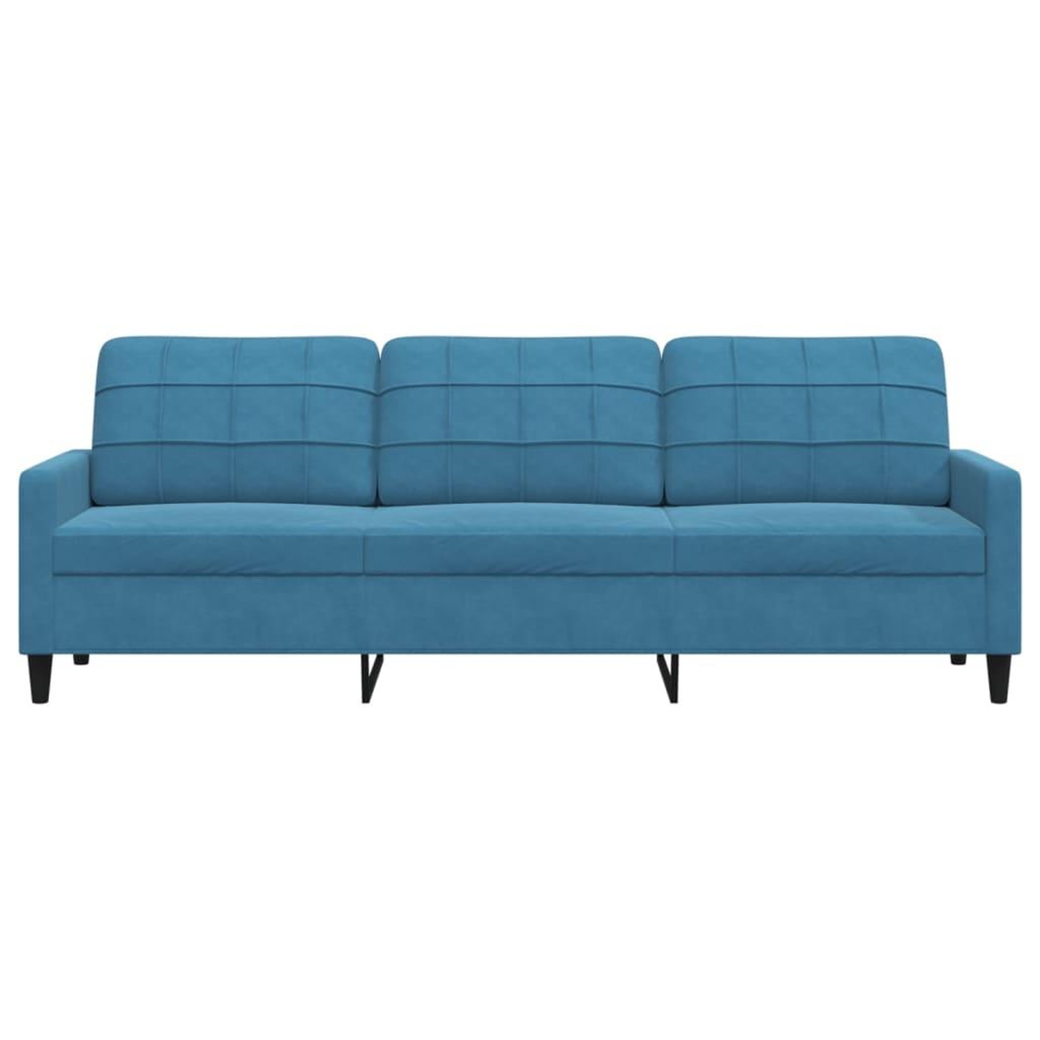 Voir la diapositive 4 : VIDAXL Canape a 3 places Bleu 210 cm Velours
