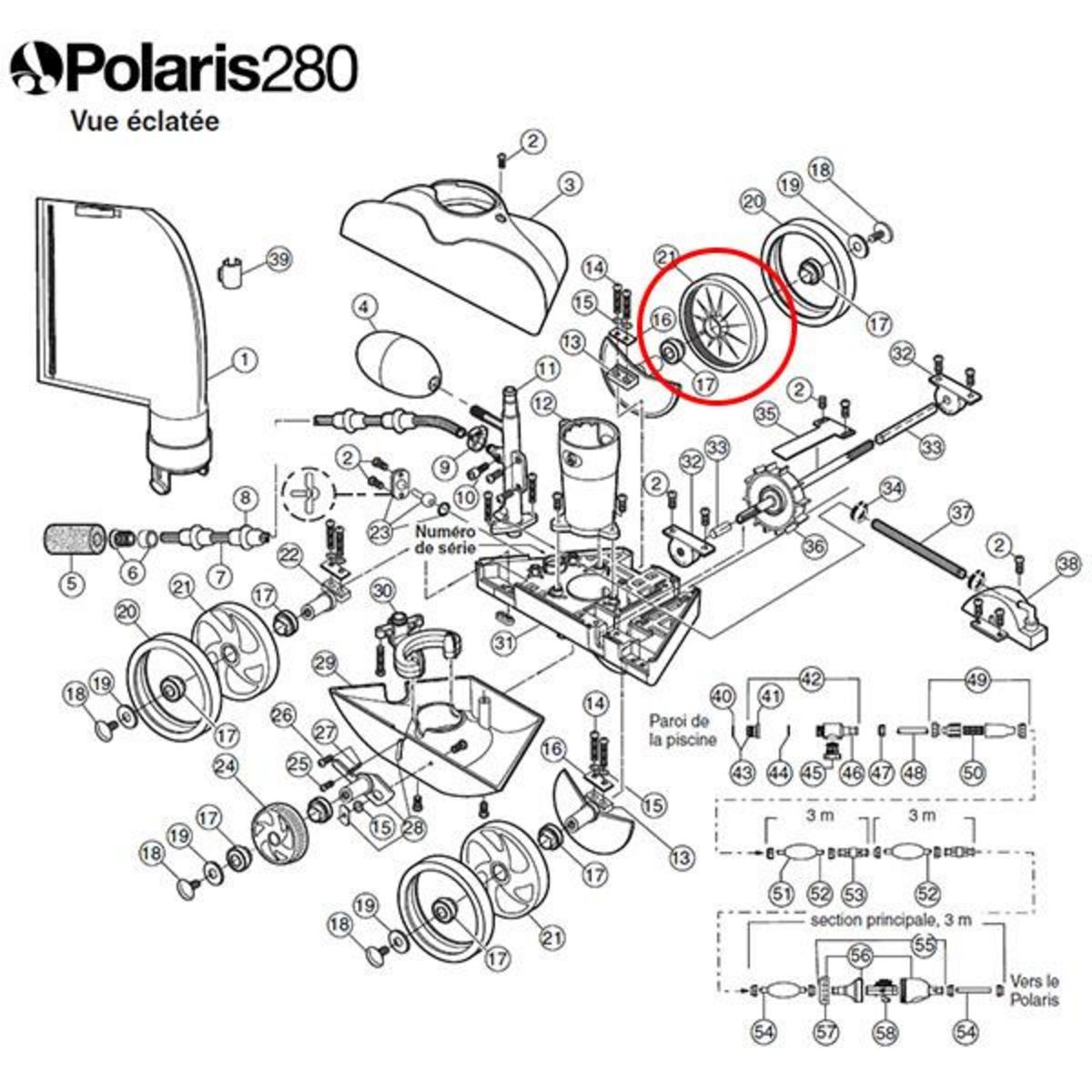 Polaris Grande roue blanche de rechange pour polaris 180/280/380 - c6