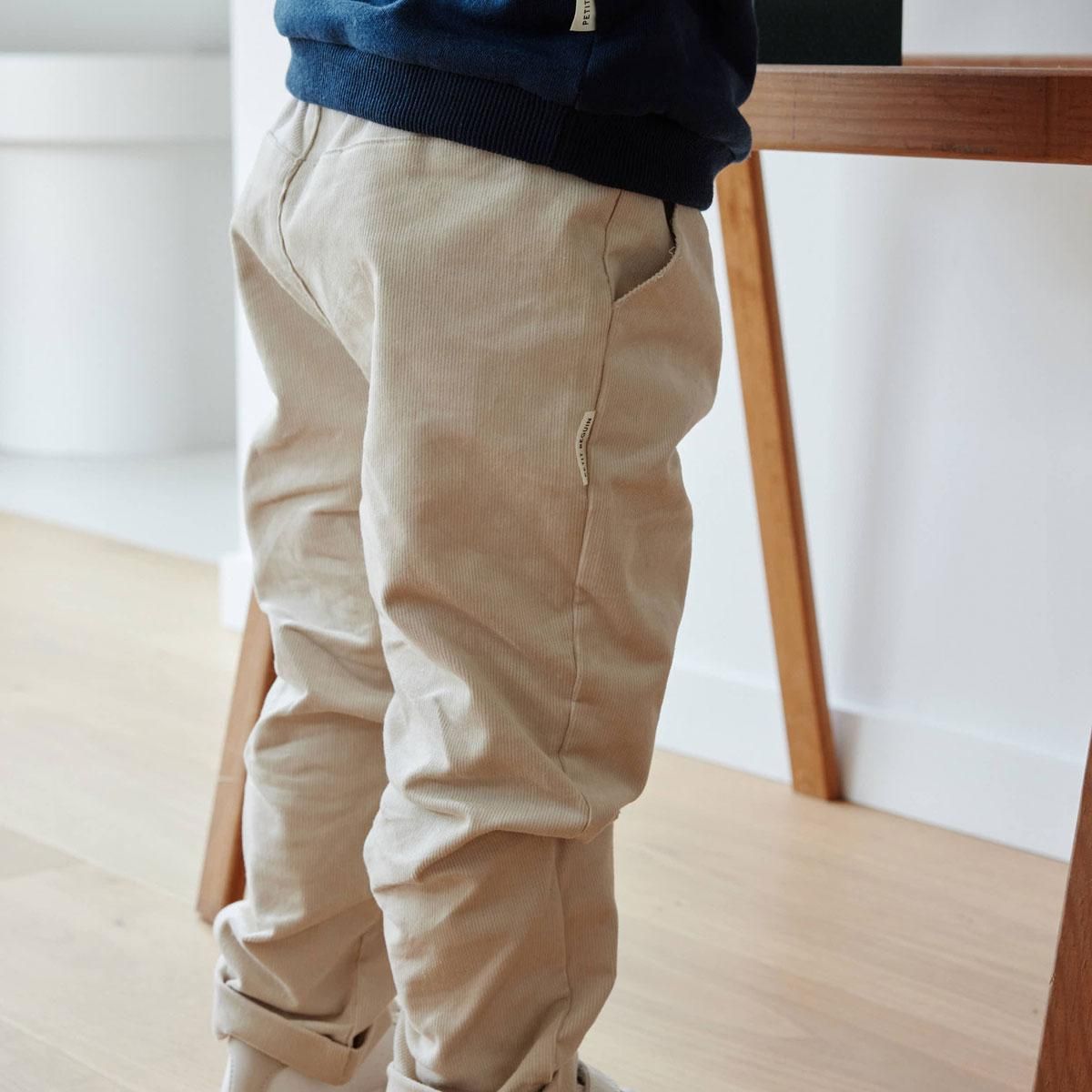 Petit Béguin Pantalon enfant en velours côtelé Gribouille