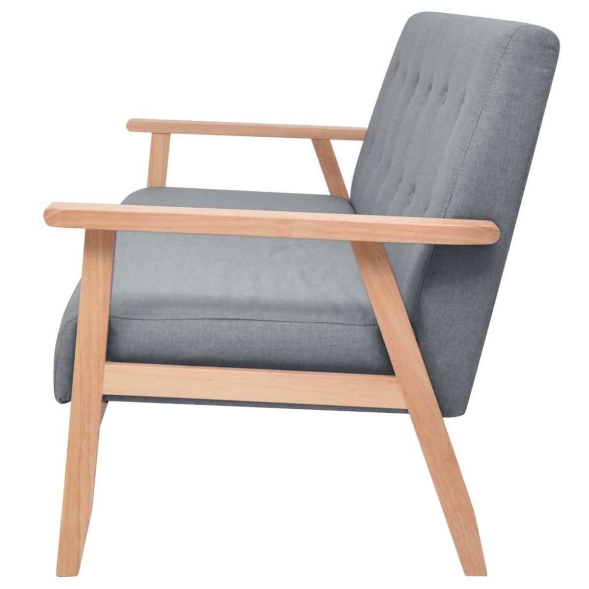 VIDAXL Canape a 3 places Tissu Gris clair