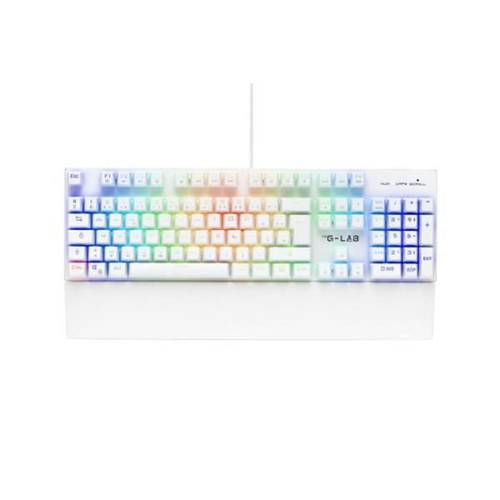 THE G-LAB Clavier Gamer - The G-Lab - KEYZ RUBIDIUM - Mécanique (Switch Rouge) - Repose Poignet - RGB - Filaire - Azerty - Blanc