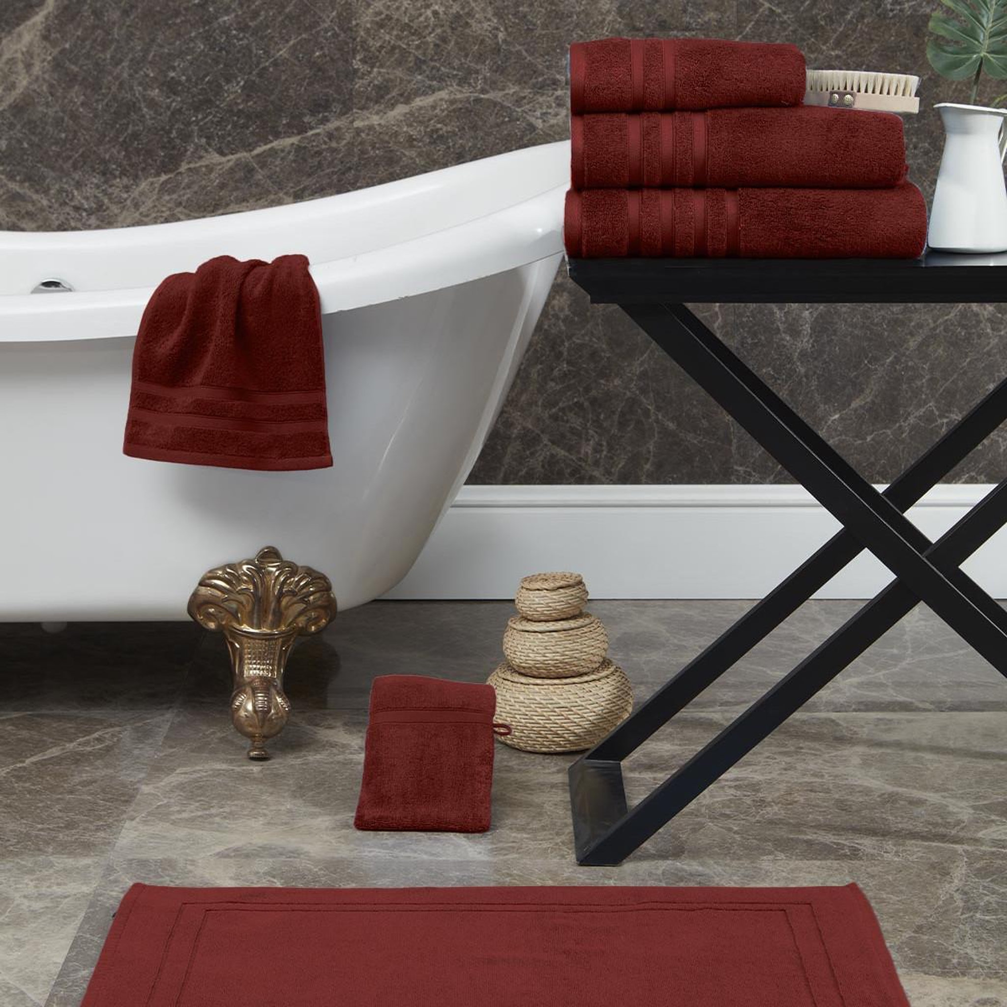 Voir la diapositive 4 : Sensei Maison Serviette de toilette 600 g/m² SENSILK - 50x100 cm