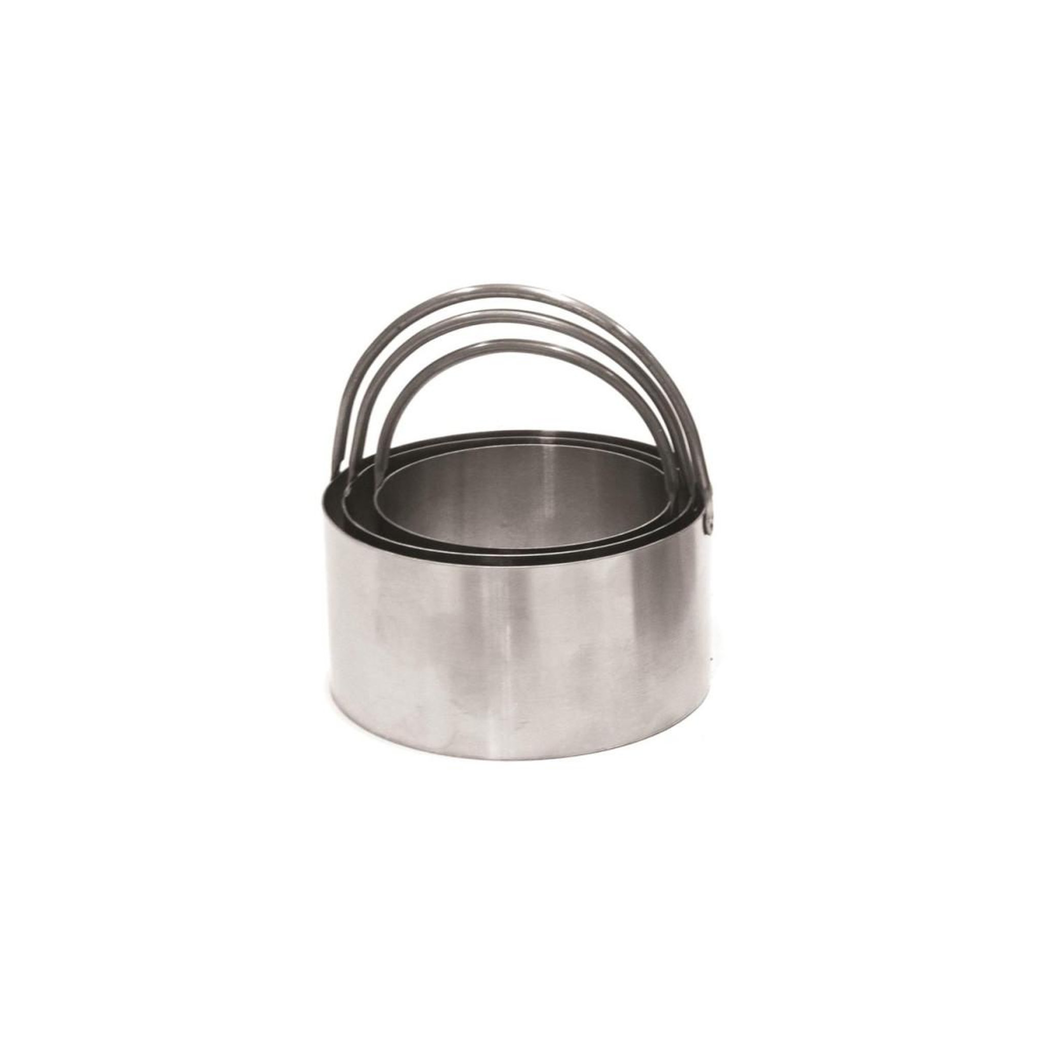 Voir la diapositive 2 : Lily Cook Lot de 3 emporte-pièces inox  rond  8cm argent