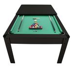 PLAY4FUN Billard Américain HARMONY 6Ft - 206,5 x 116,5 x 80 cm avec accessoires et plateau dînatoire - Couleur Noir. Coloris disponibles : Gris, Rouge, Vert, Bleu
