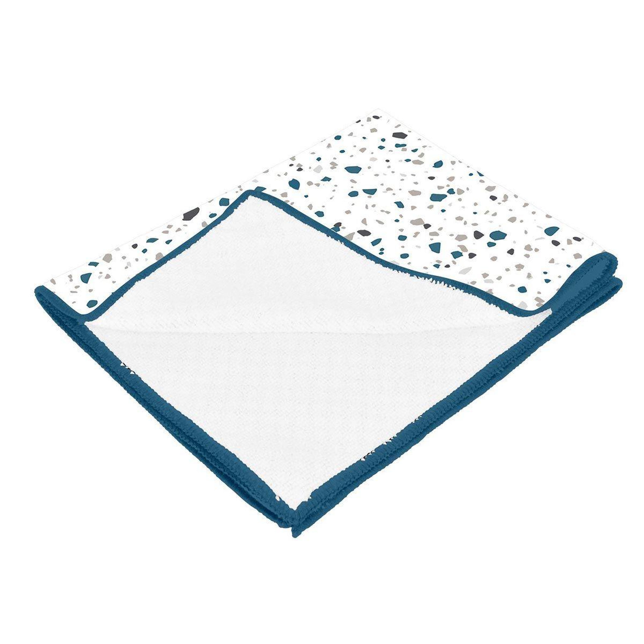 HOMEA Torchon de cuisine  terrazzo  40x40cm blanc & bleu