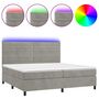 Voir la diapositive 2 : VIDAXL Sommier a lattes de lit avec matelas LED Gris clair 200x200 cm