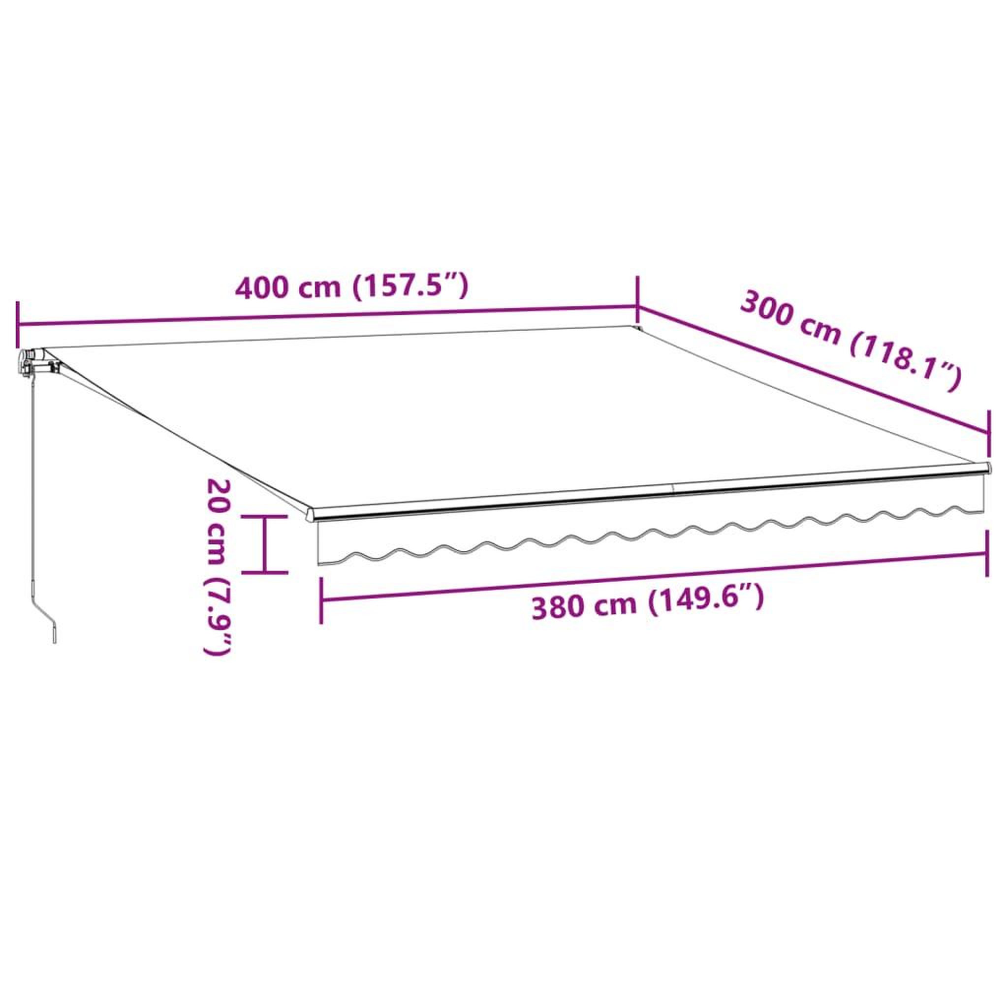 Voir la diapositive 6 : VIDAXL Auvent retractable automatique avec LED bordeaux 400x300 cm