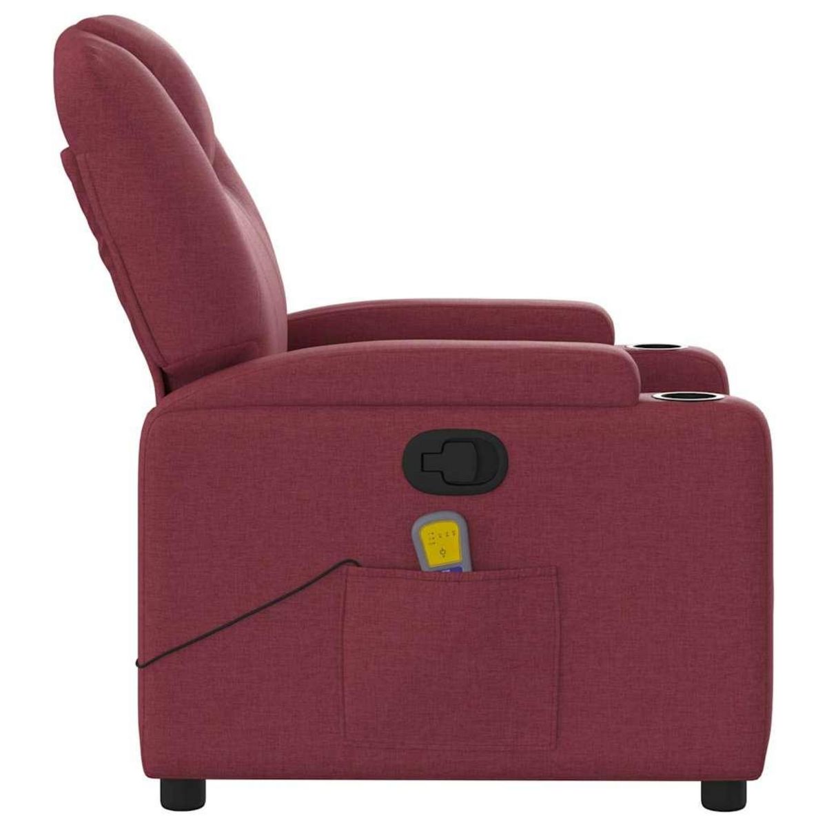 VIDAXL Fauteuil de massage inclinable Rouge bordeaux Tissu
