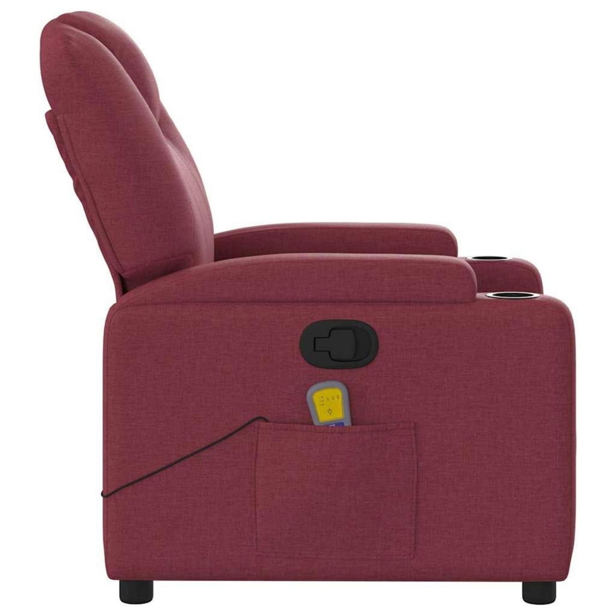 VIDAXL Fauteuil de massage inclinable Rouge bordeaux Tissu