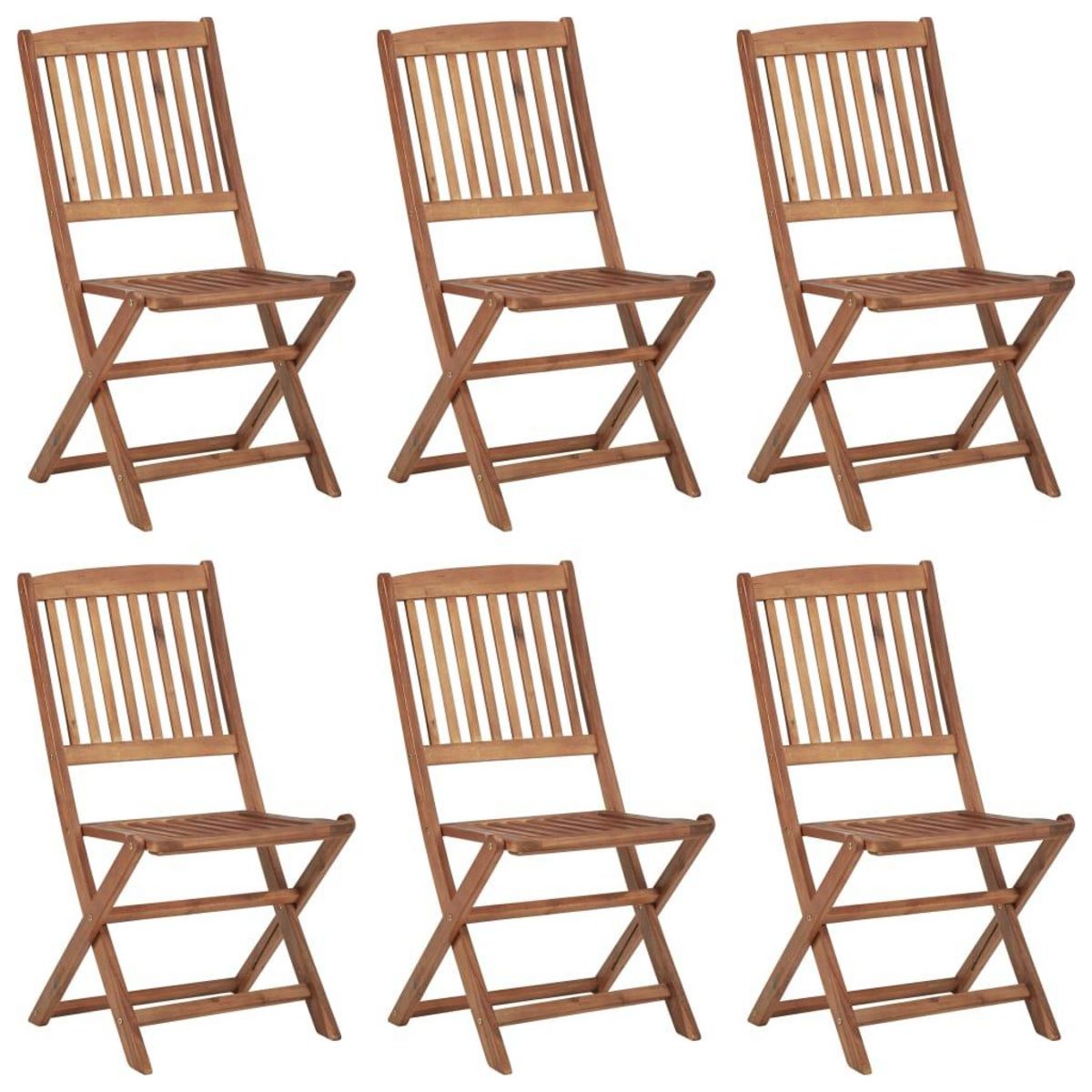 VIDAXL Chaises pliables de jardin lot de 6 avec coussins Bois d'acacia