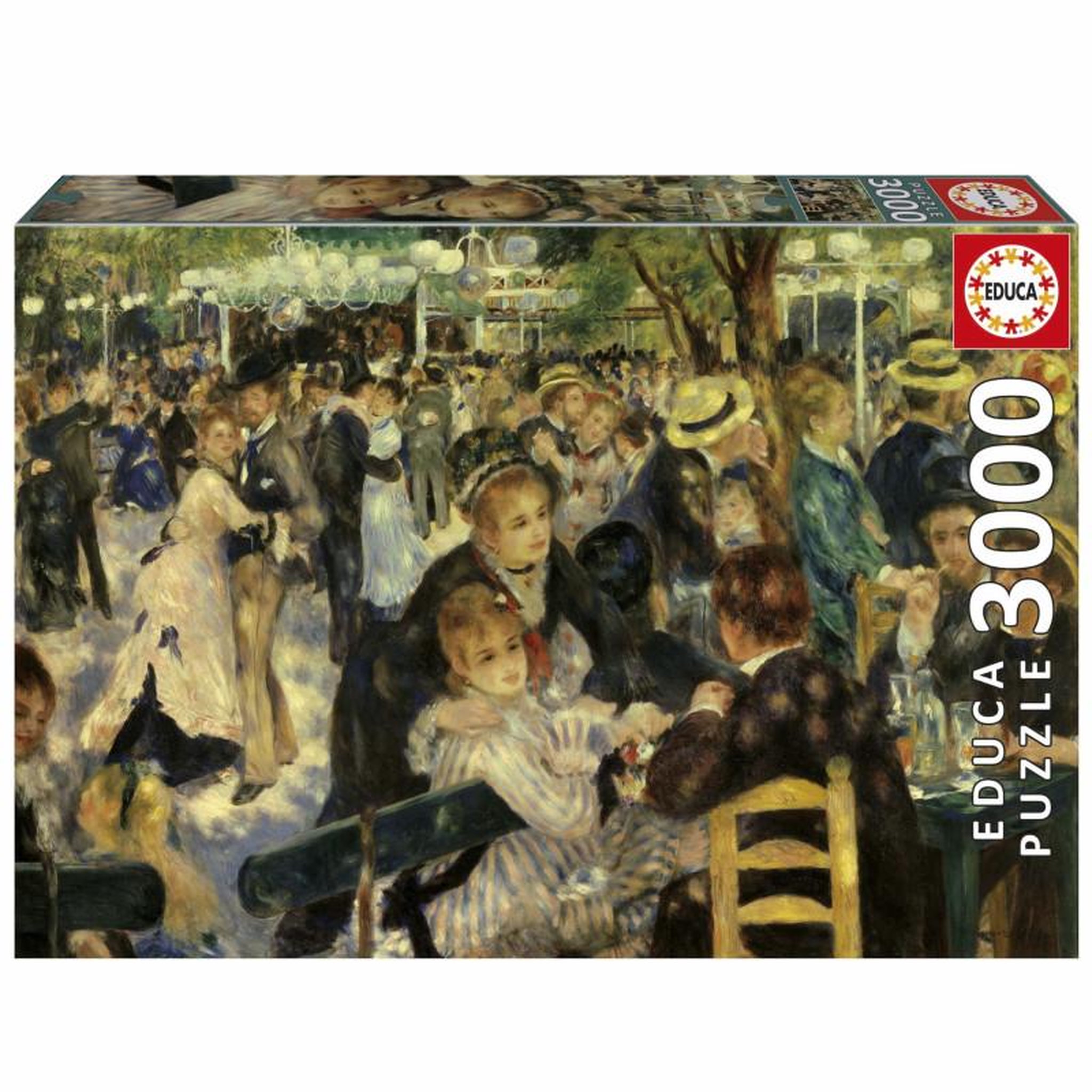 EDUCA Puzzle 3000 pièces – Danse au Moulin de la Galette – Œuvre artistique classique – 120 x 85 cm – Adulte dès 15 ans – Educa