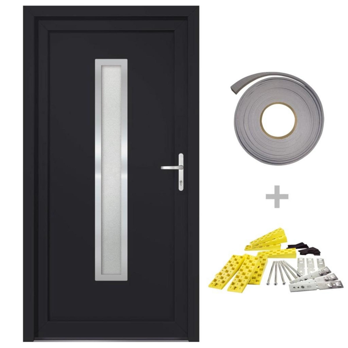 VIDAXL Porte d'entree anthracite 88x200 cm PVC