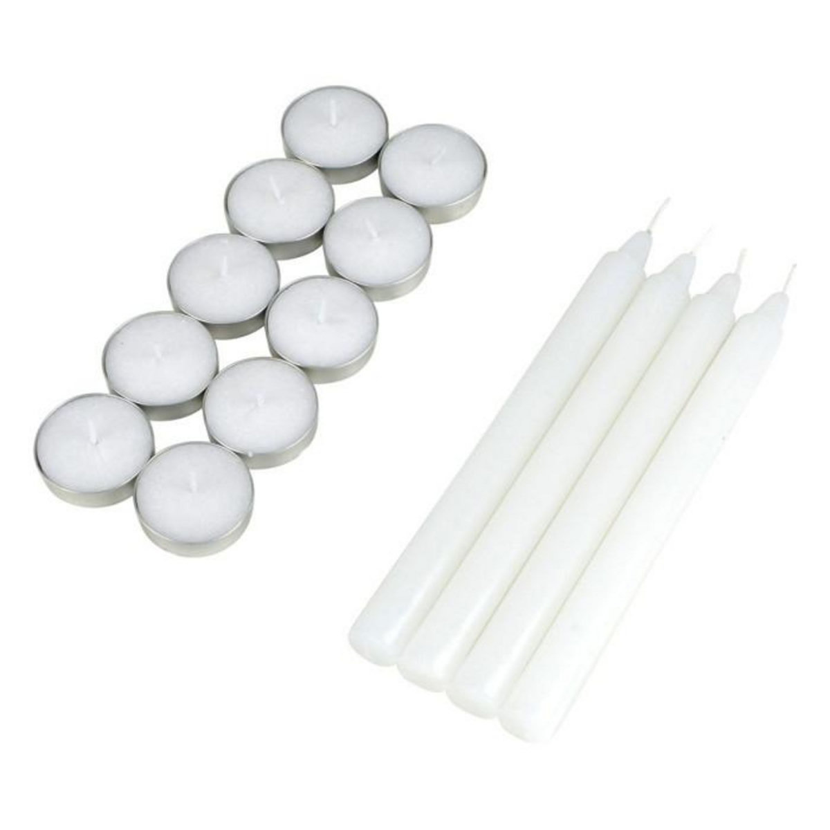 Paris Prix Lot de 14 Bougies  Chauffe-Plat & Chandelier  20cm Blanc