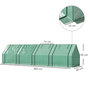 Voir la diapositive 3 : OUTSUNNY Mini Serre tunnel de Jardin - 4 fenêtres avec Zip enroulables - Acier PE 140 g/m² Anti-UV - 360x90x90cm - Vert