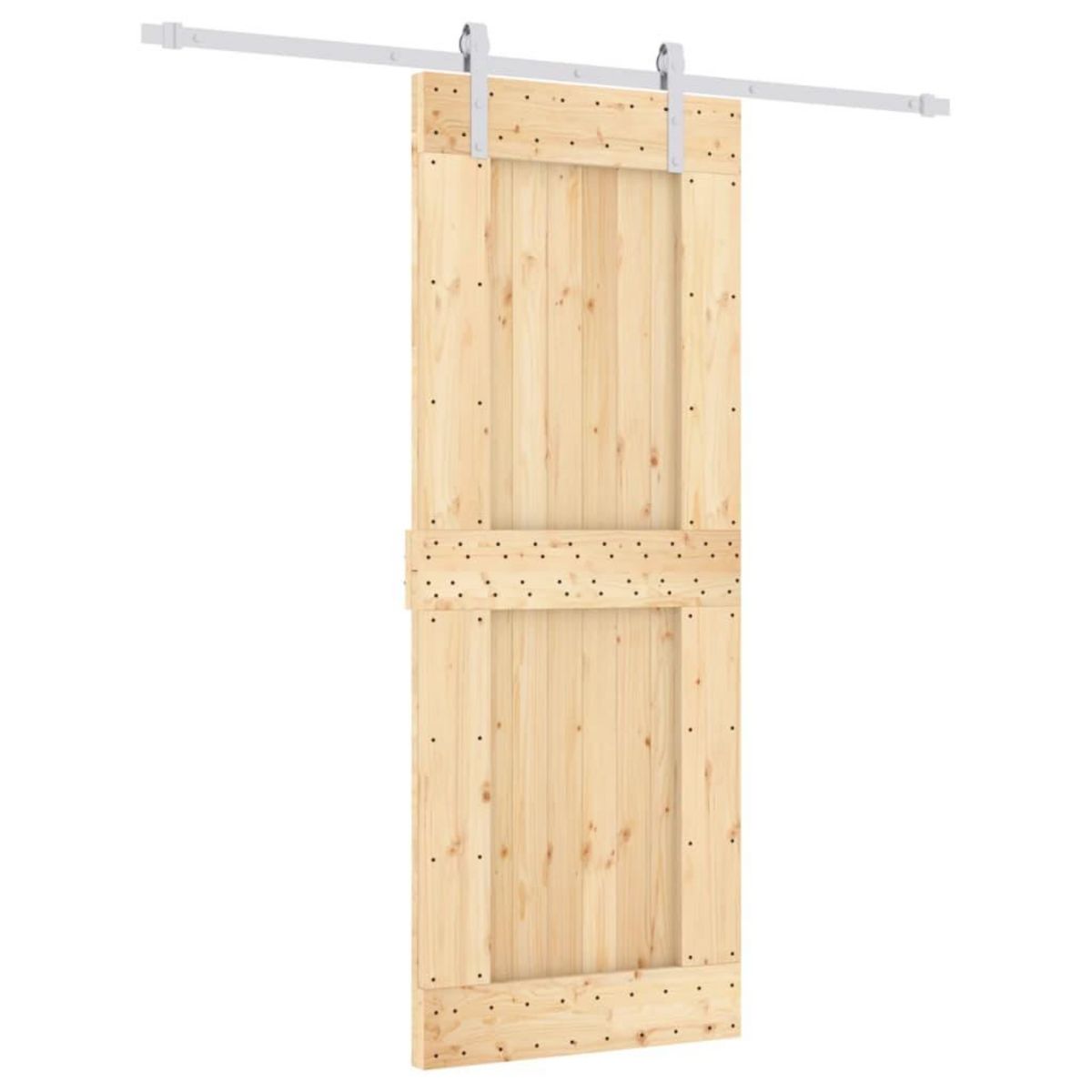 VIDAXL Porte coulissante et kit de quincaillerie 80x210 cm pin massif