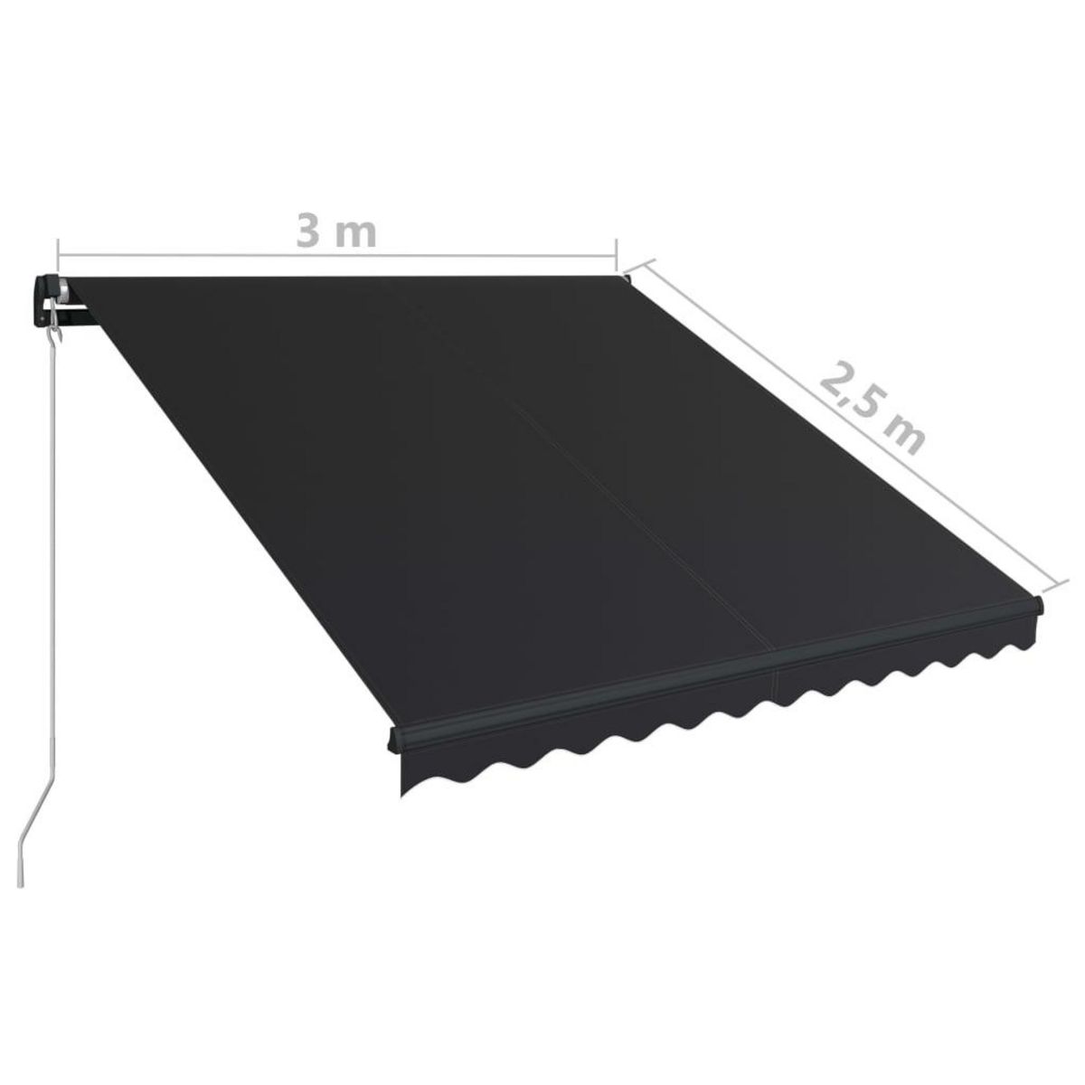 VIDAXL Auvent manuel retractable 300x250 cm Anthracite