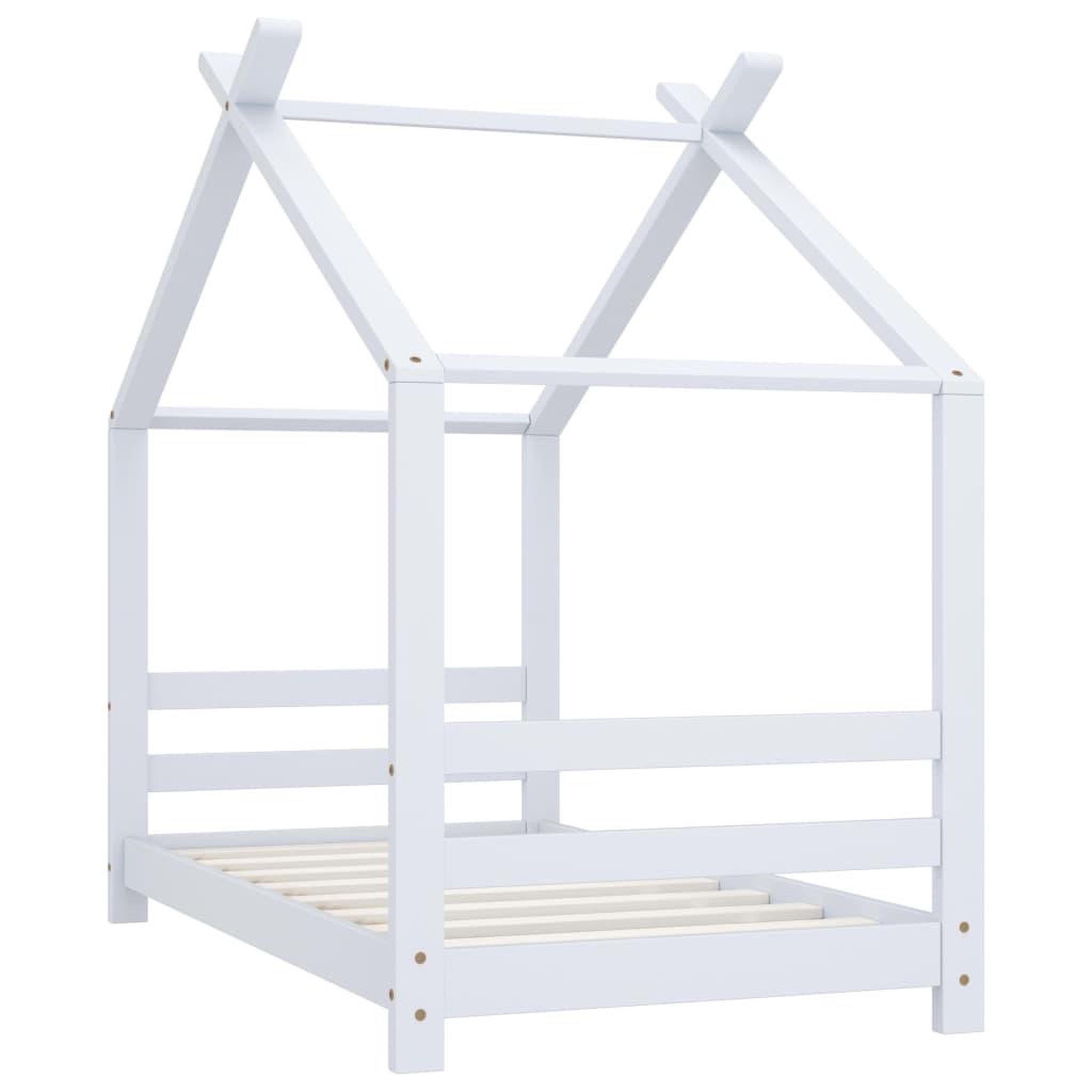 Voir la diapositive 2 : VIDAXL Cadre de lit d'enfant Blanc Bois de pin massif 70x140 cm