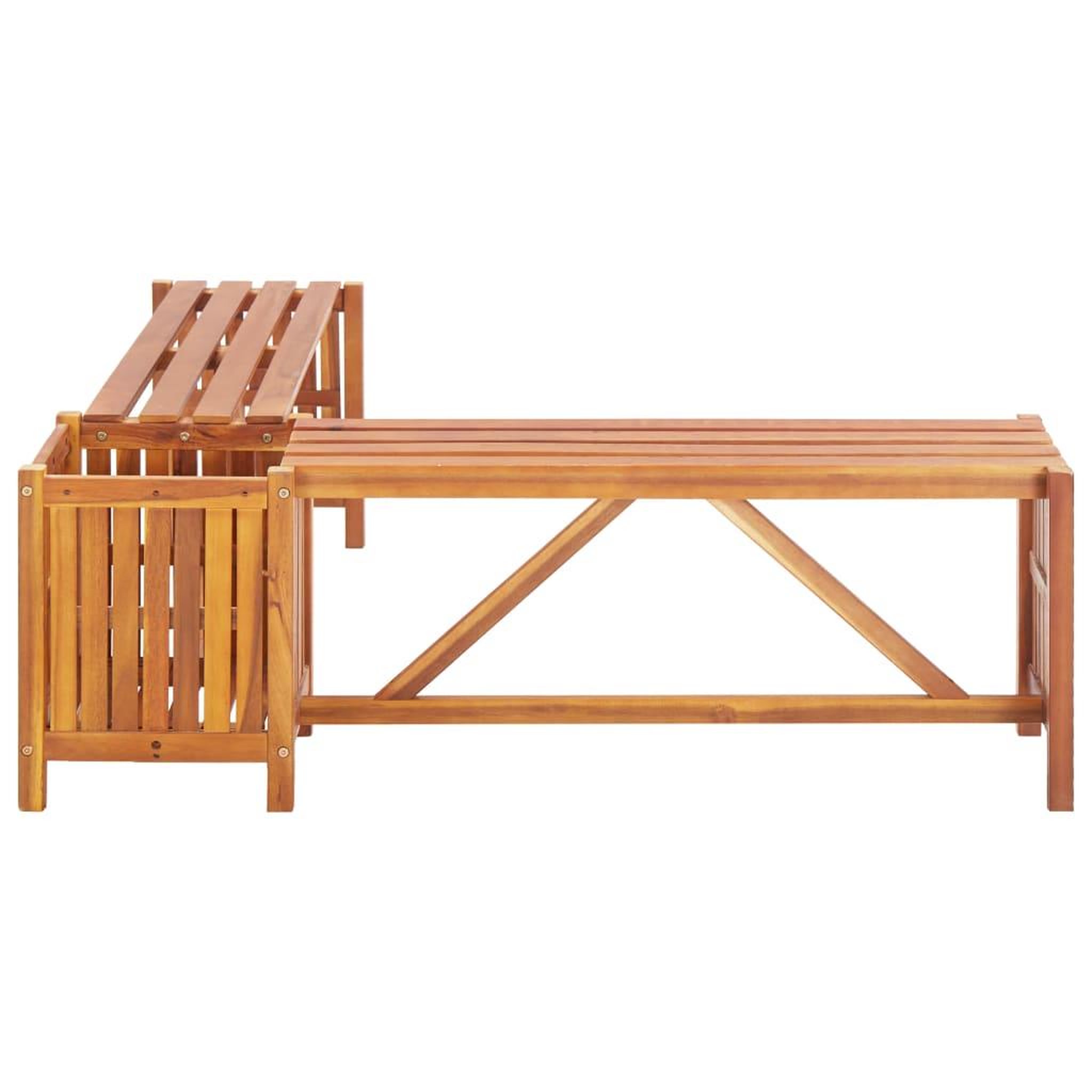 Voir la diapositive 4 : VIDAXL Banc de jardin et jardiniere 117x117x40 cm Bois solide d'acacia