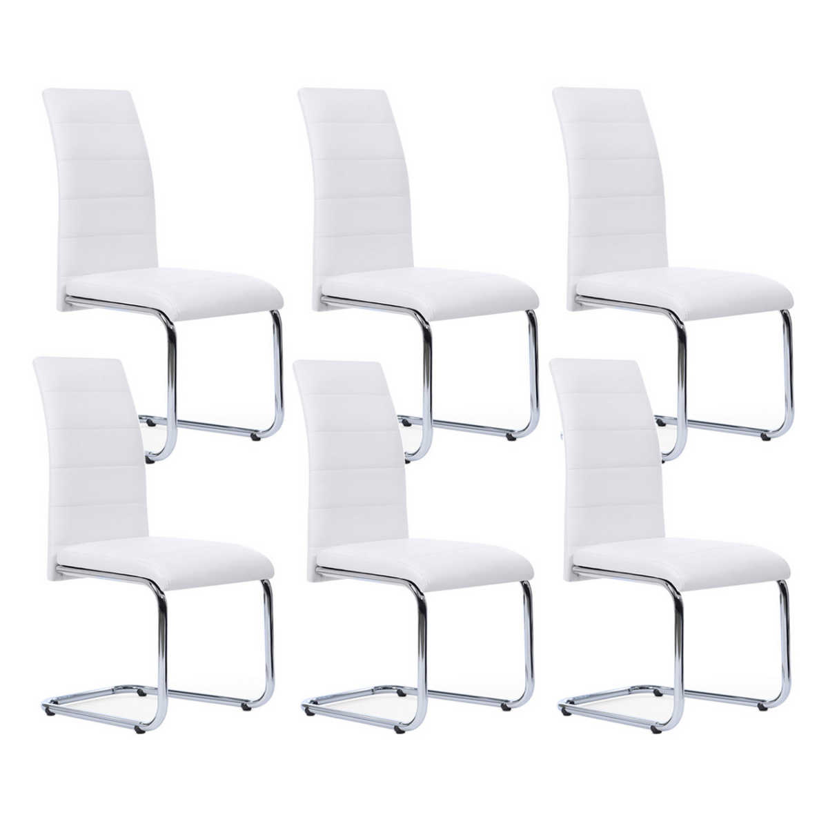 ID MARKET Lot de 6 chaises MIA blanches pour salle à manger