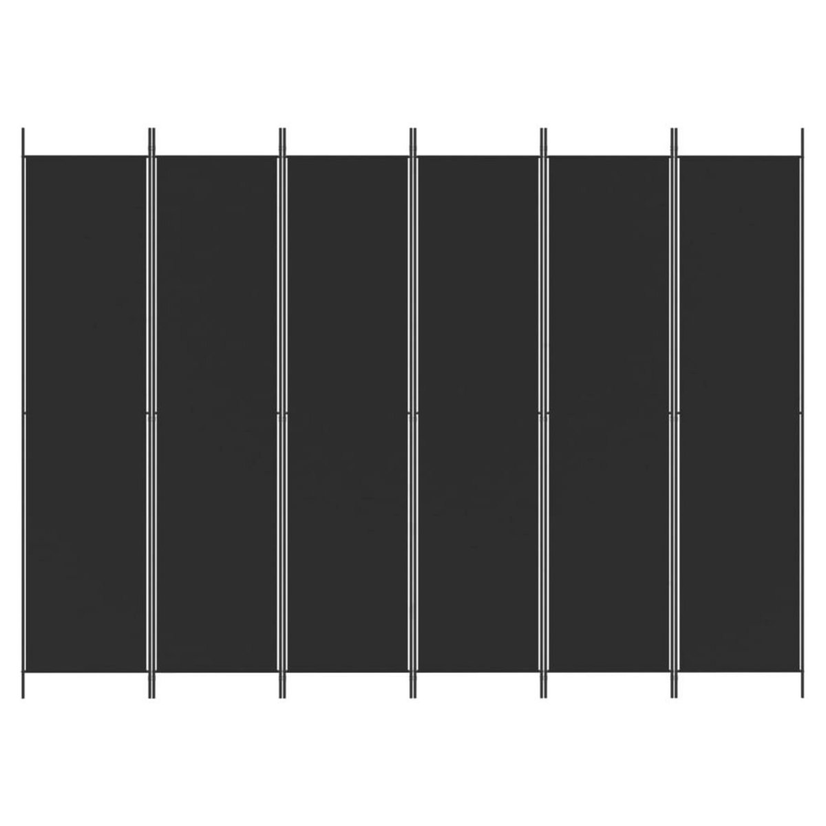 VIDAXL Cloison de separation 6 panneaux Noir 300x220 cm Tissu
