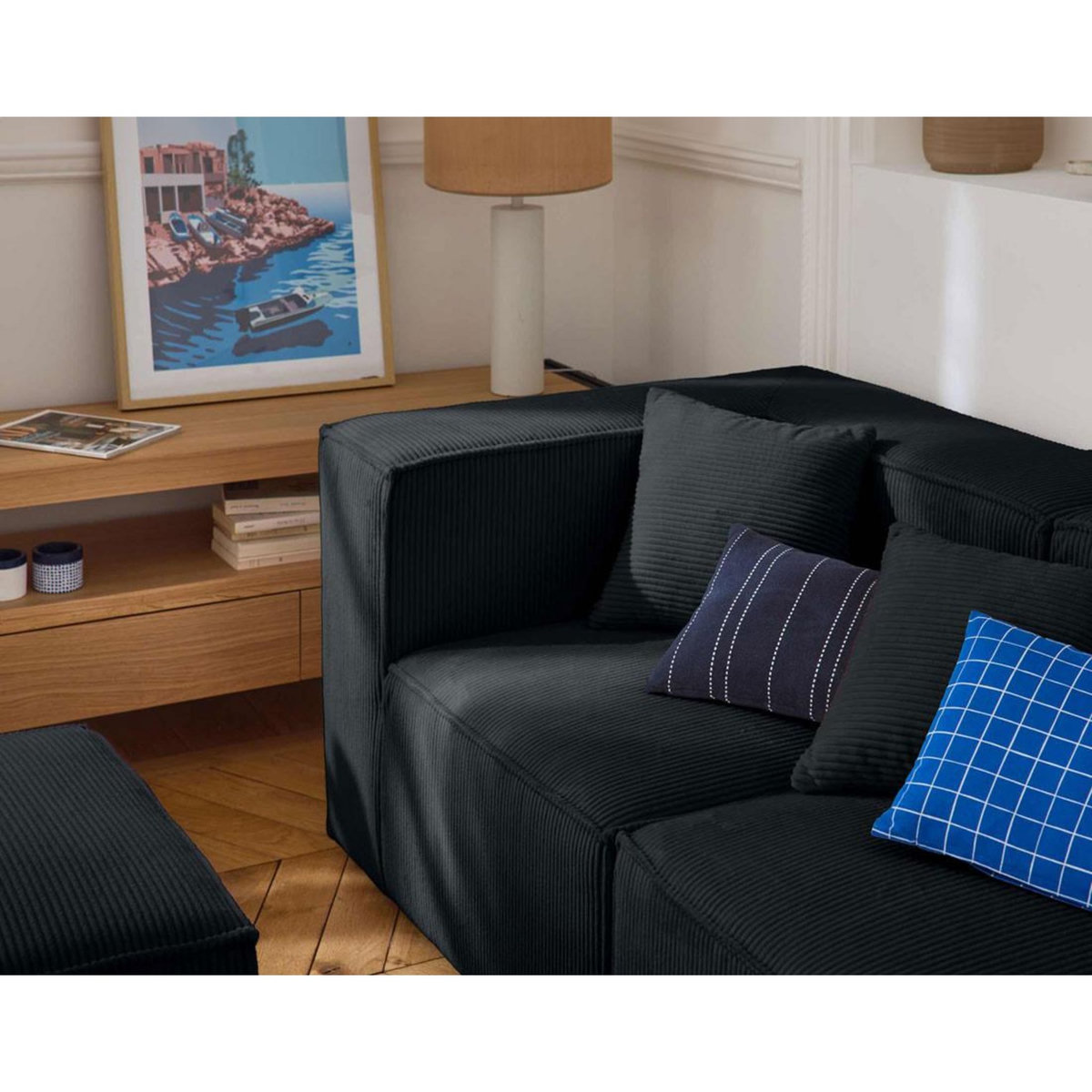 LISA DESIGN Arty - canapé modulable 3 places - en velours côtelé