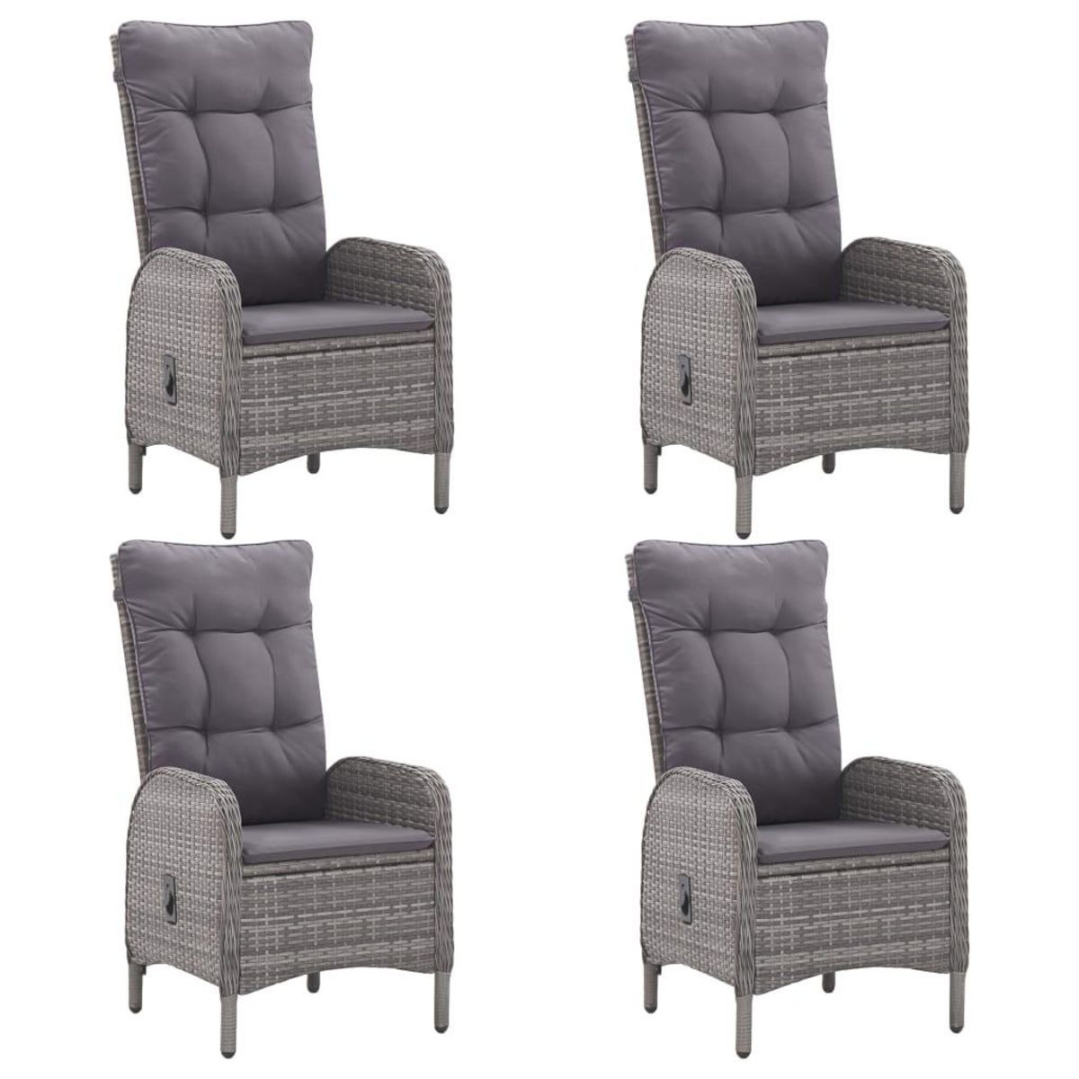 VIDAXL Ensemble a manger de jardin 5 pcs Resine tressee et acacia Gris